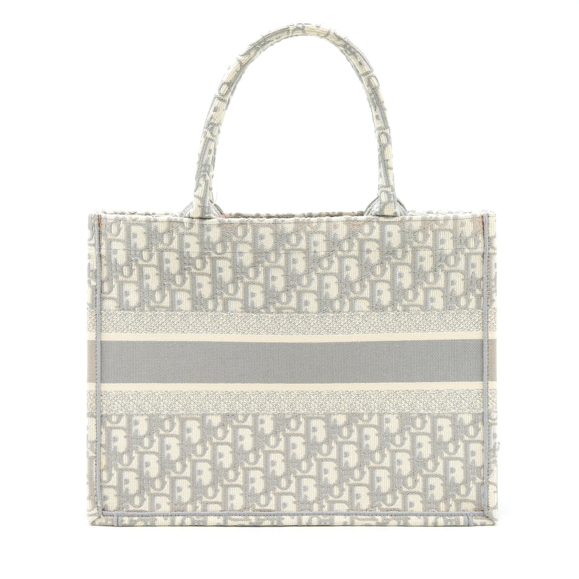 Dior Book Tote Grey Oblique Embroidery Handbag Medium Tote Bag