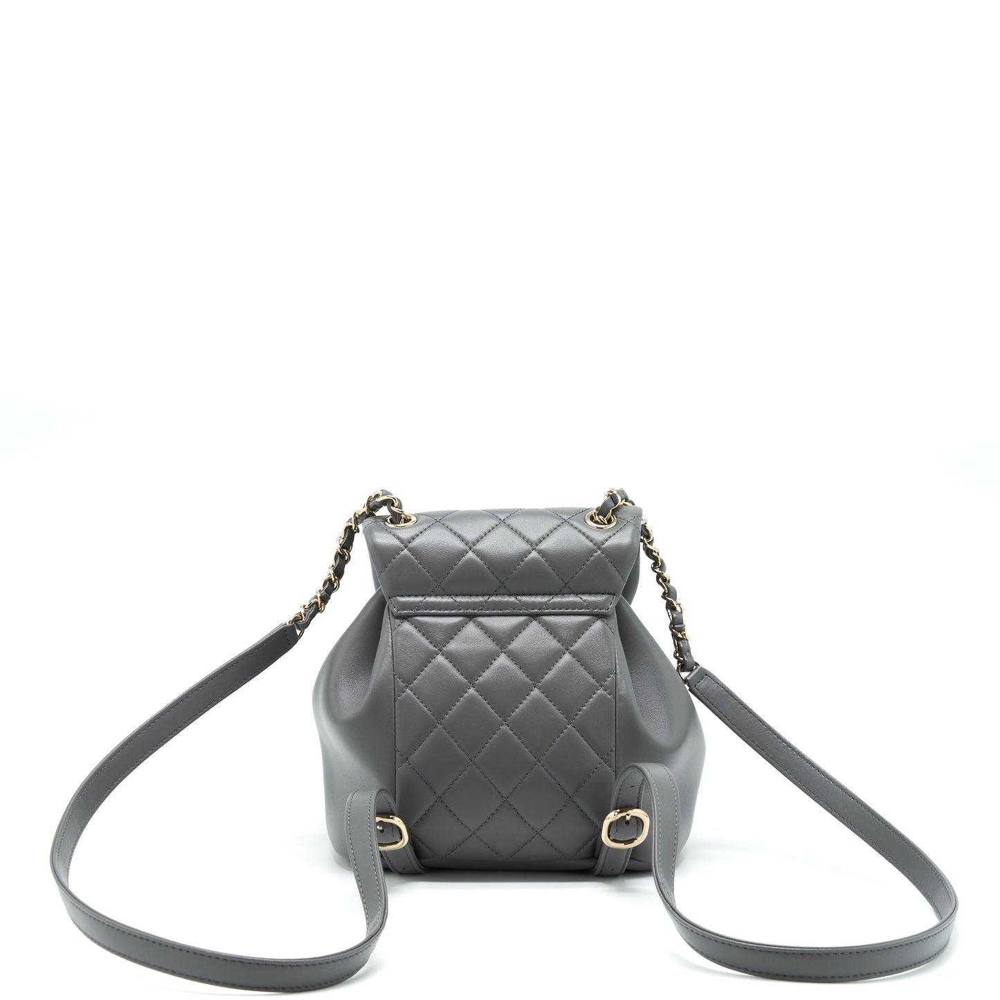 Chanel Duma Backpack Lambskin LGHW Microchip Grey
