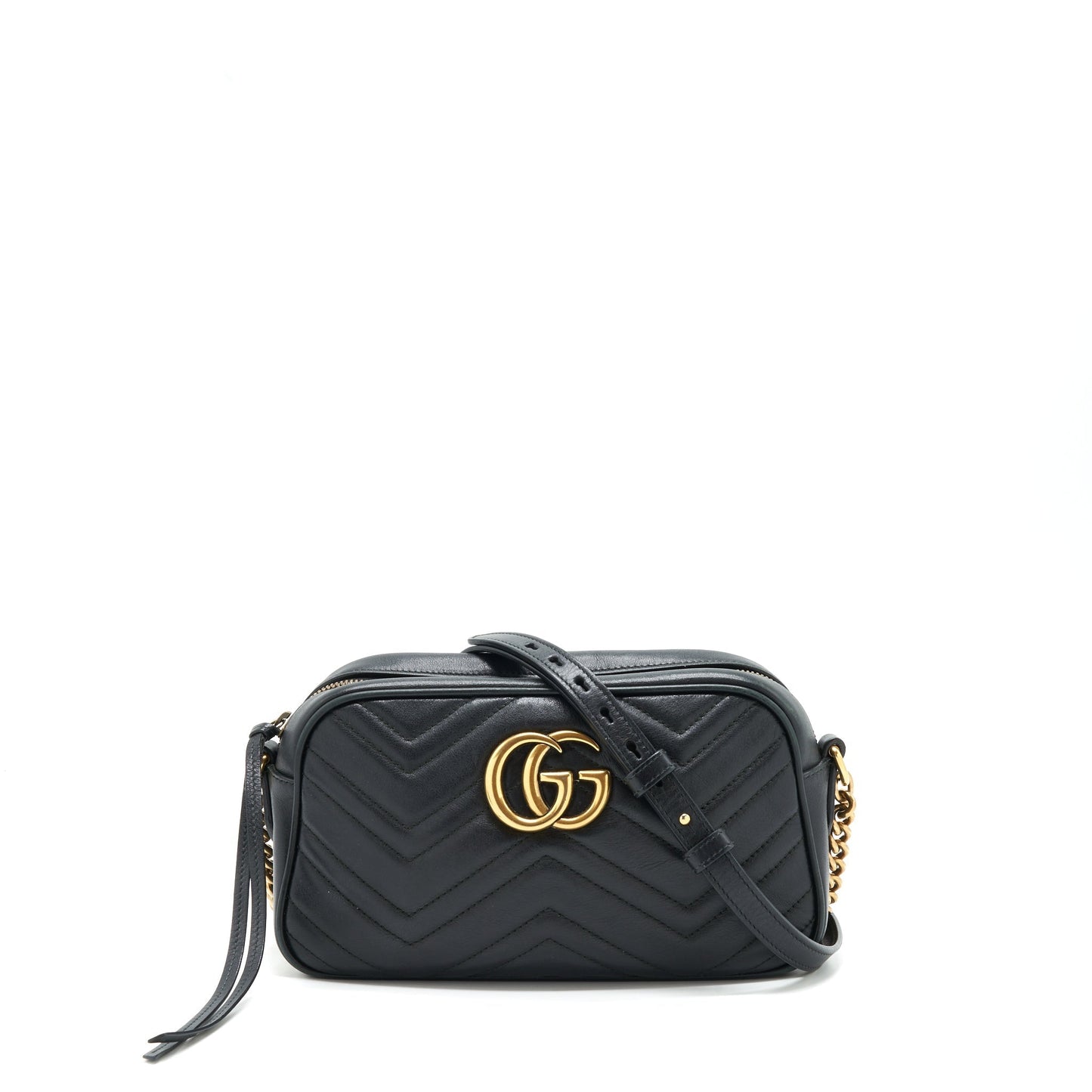 Gucci Marmont Shoulder Bag Matelasse Black Black Ghw