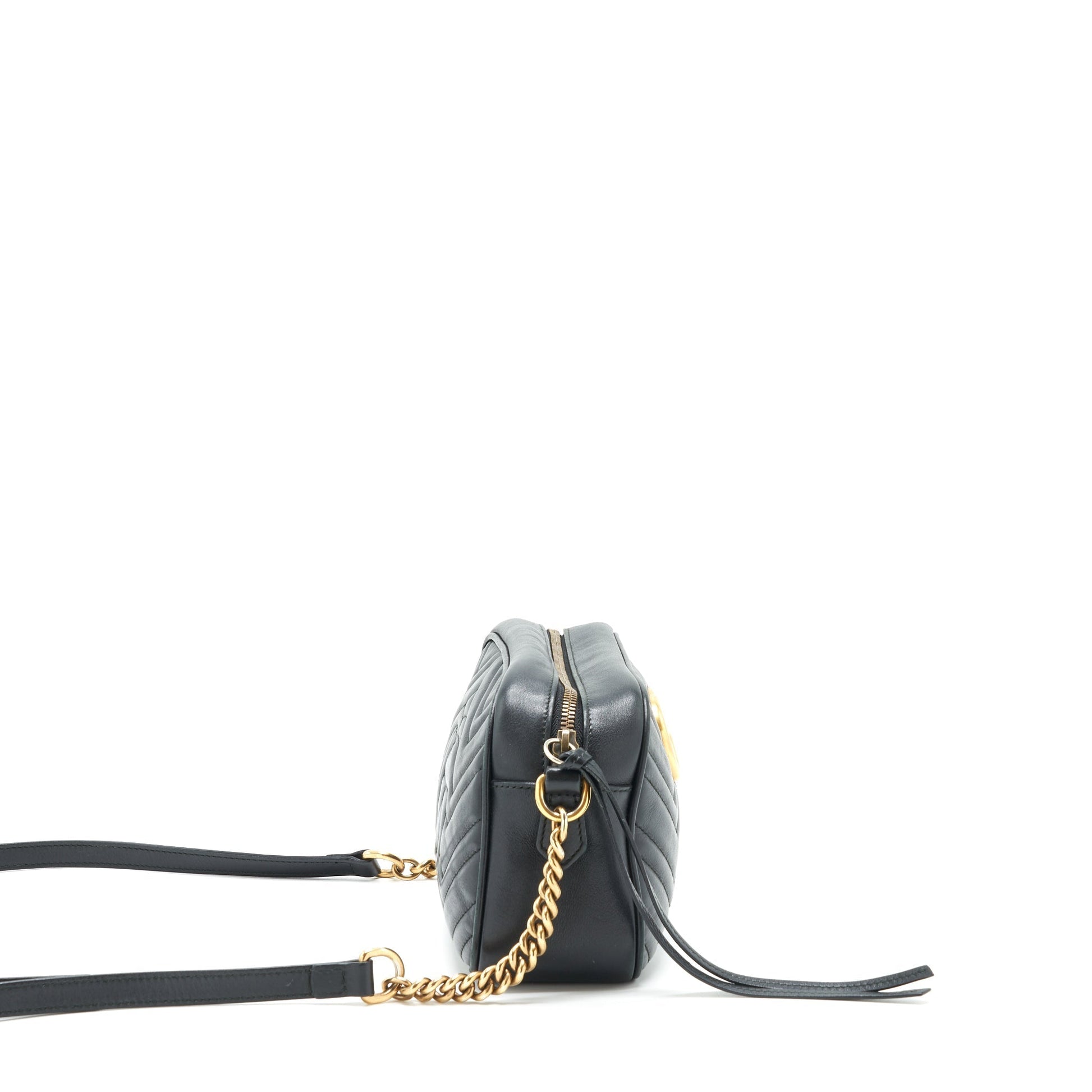 Gucci Marmont Shoulder Bag Matelasse Black Black Ghw