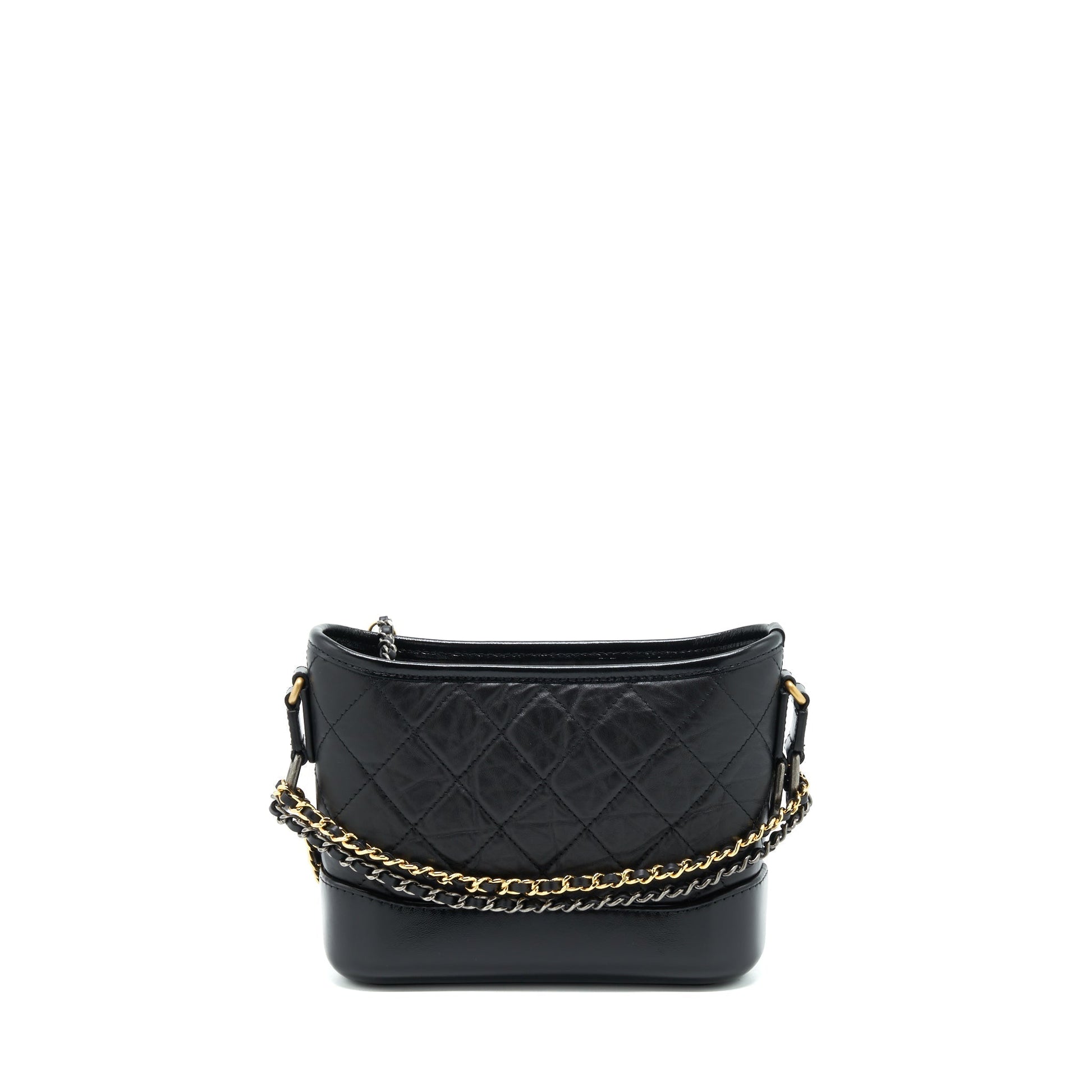 Chanel Gabrielle Hobo Calfskin Hardware Microchip Multicolour Black Small Shoulder Bag