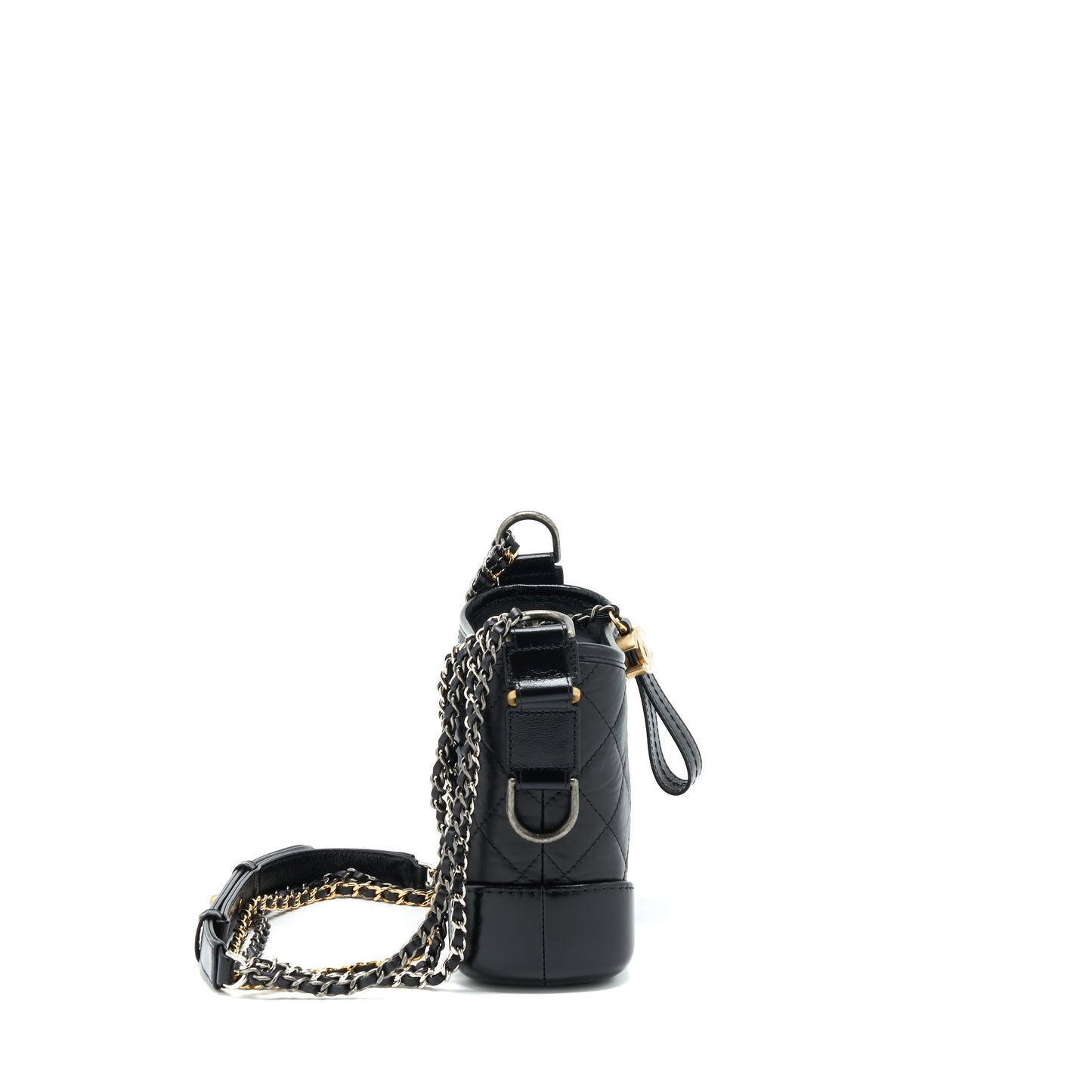 Chanel Gabrielle Hobo Calfskin Hardware Microchip Multicolour Black Small Shoulder Bag