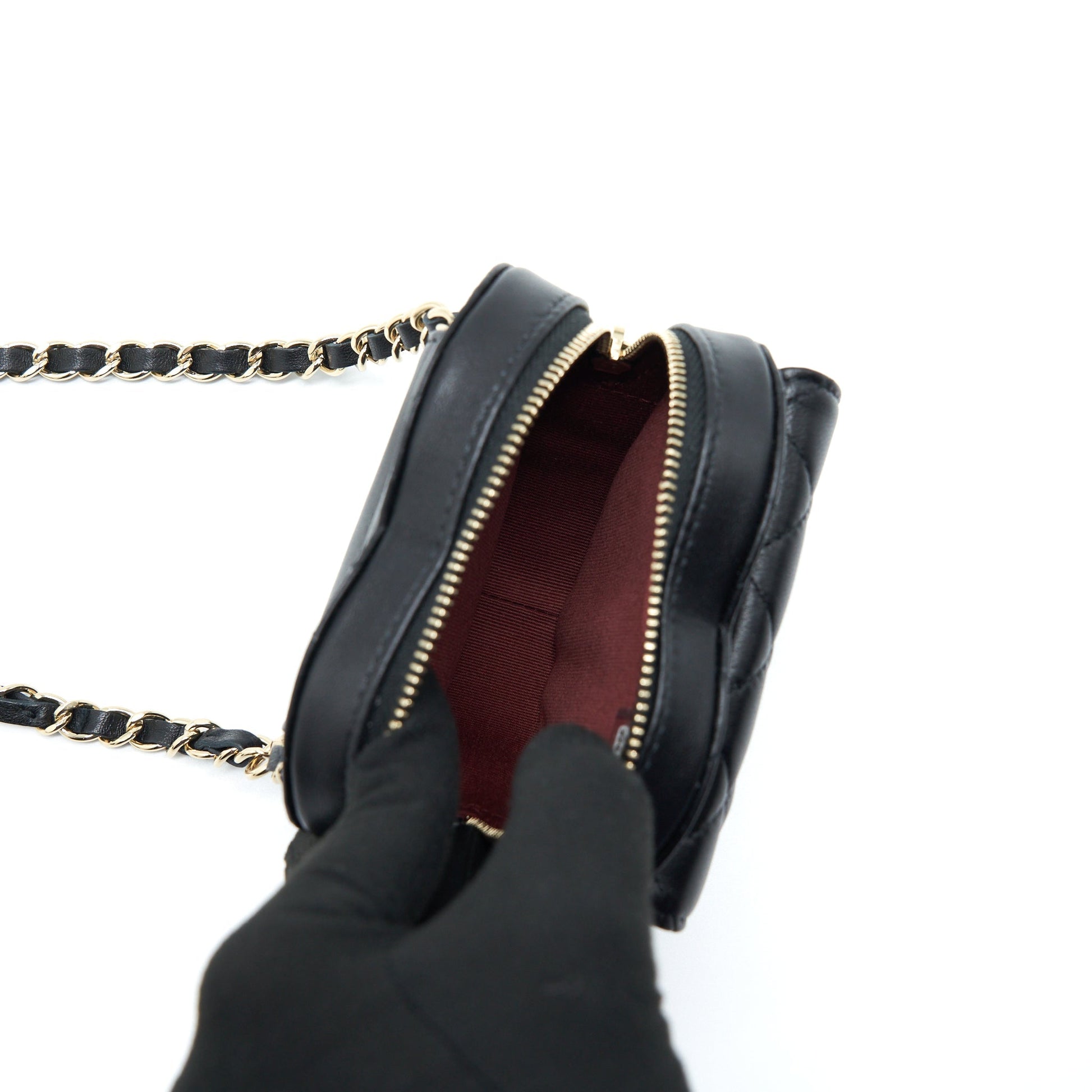 Chanel 22S Heart Belt Lambskin LGHW Black
