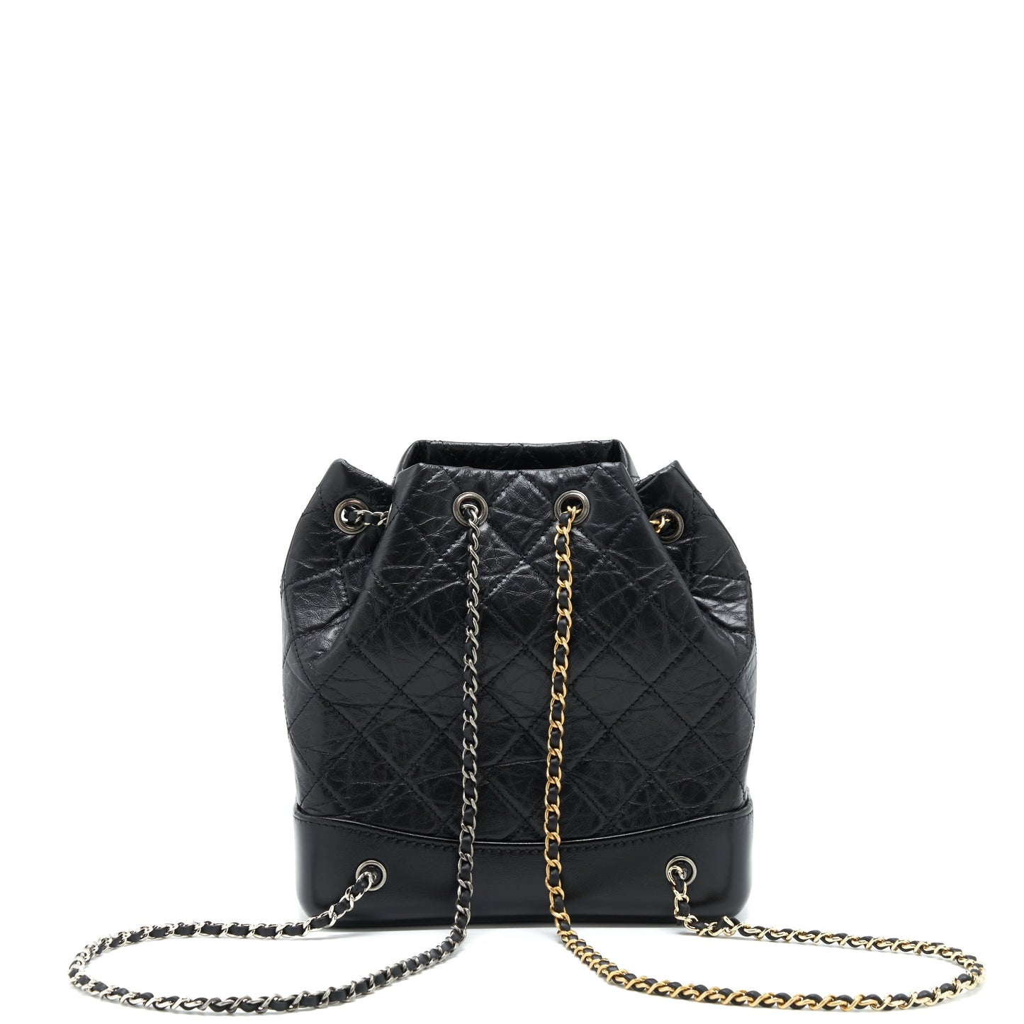 Chanel Gabrielle Backpack Calfskin Hardware Microchip Multicolour Black Small