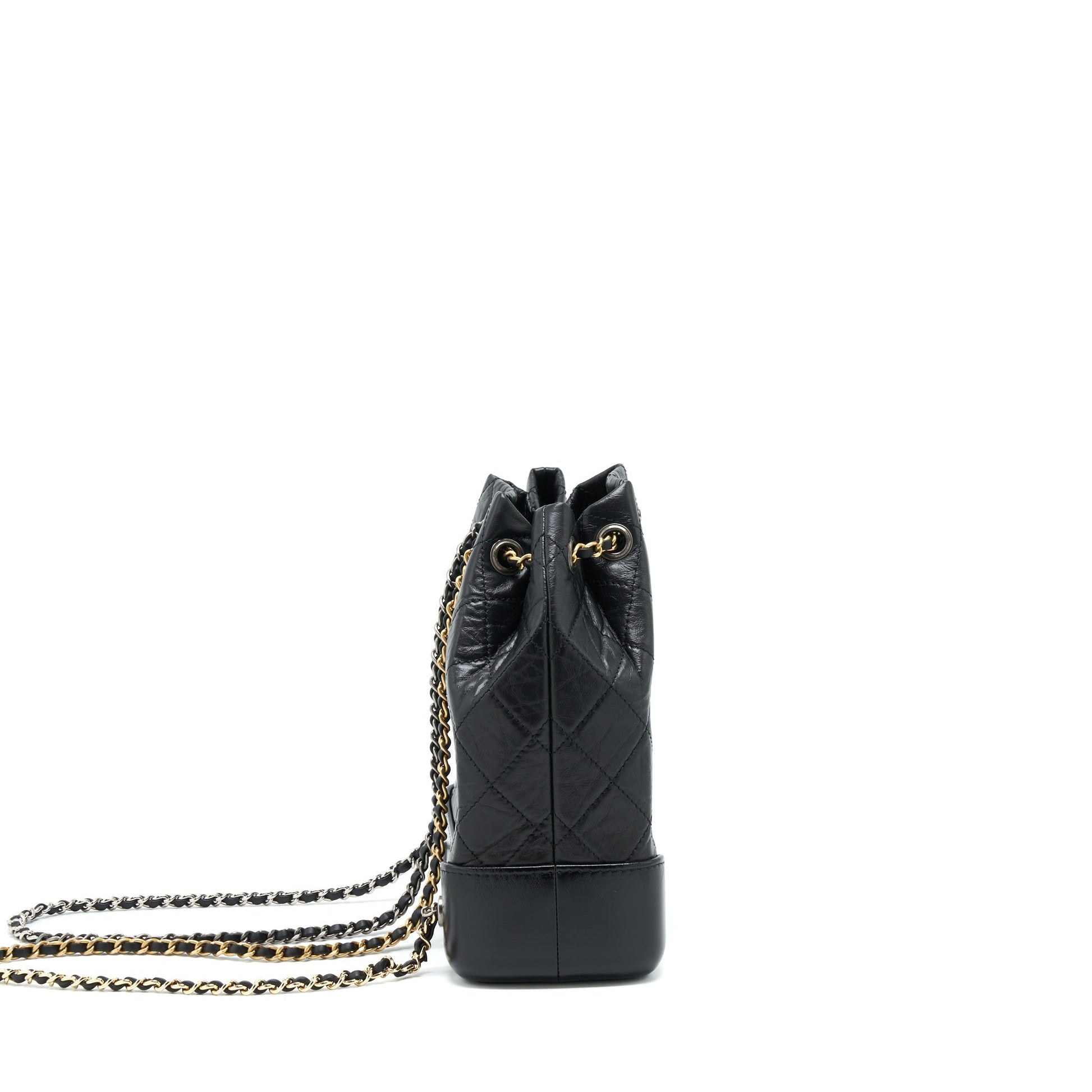 Chanel Gabrielle Backpack Calfskin Hardware Microchip Multicolour Black Small