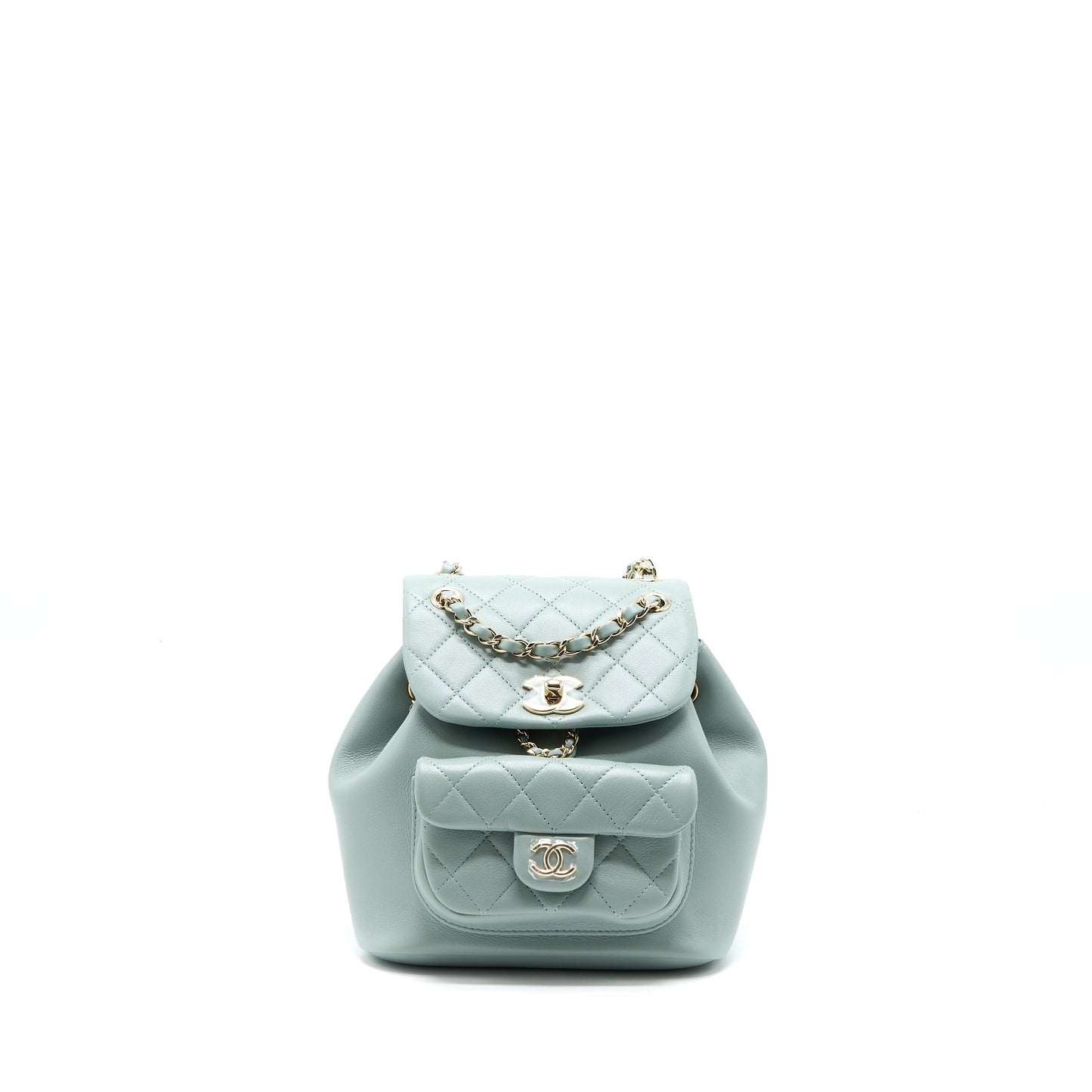 Chanel 23C Duma Backpack Calfskin Light LGHW Grey