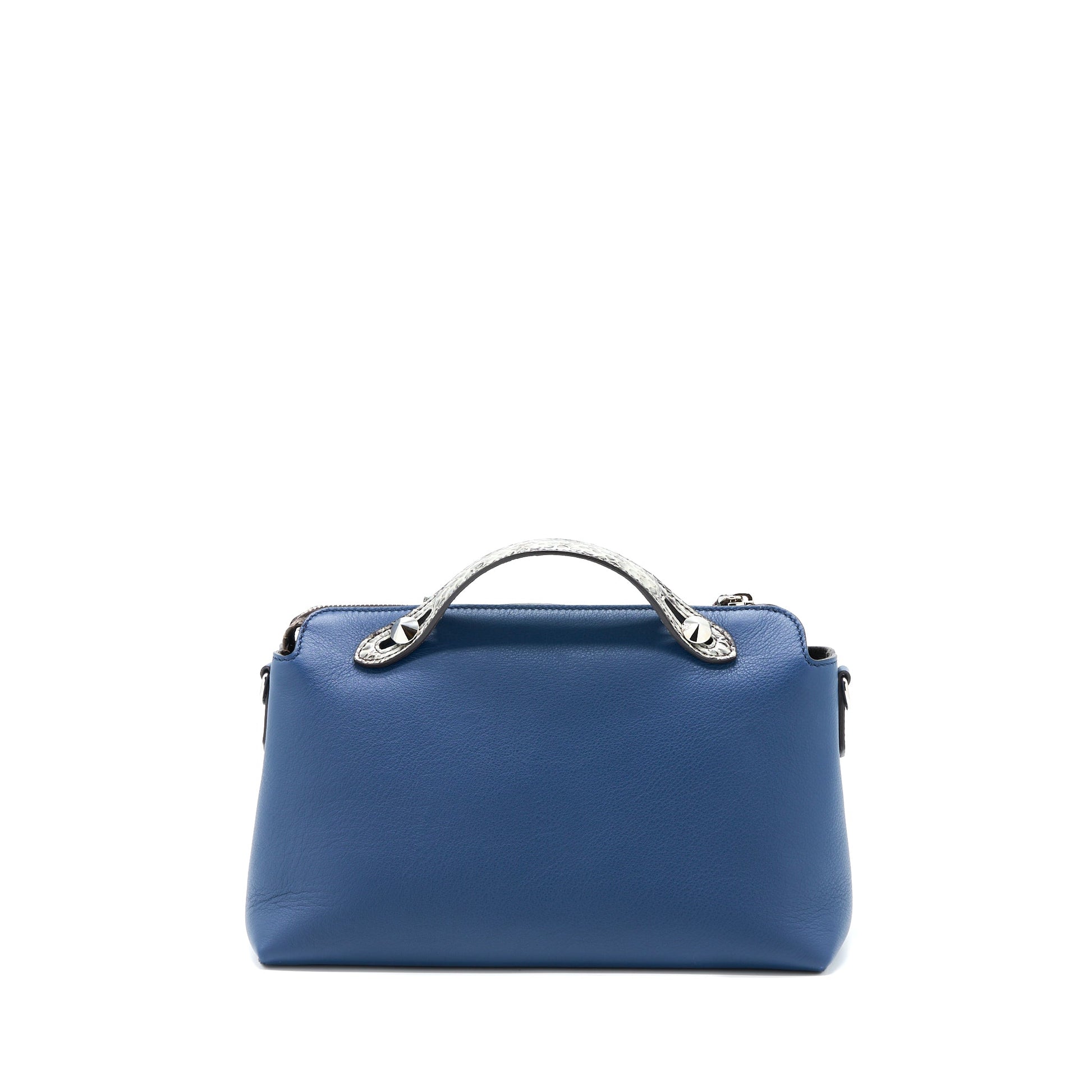 Fendi By The Way Calfskin Dark Handbag Python Blue Travel Bag