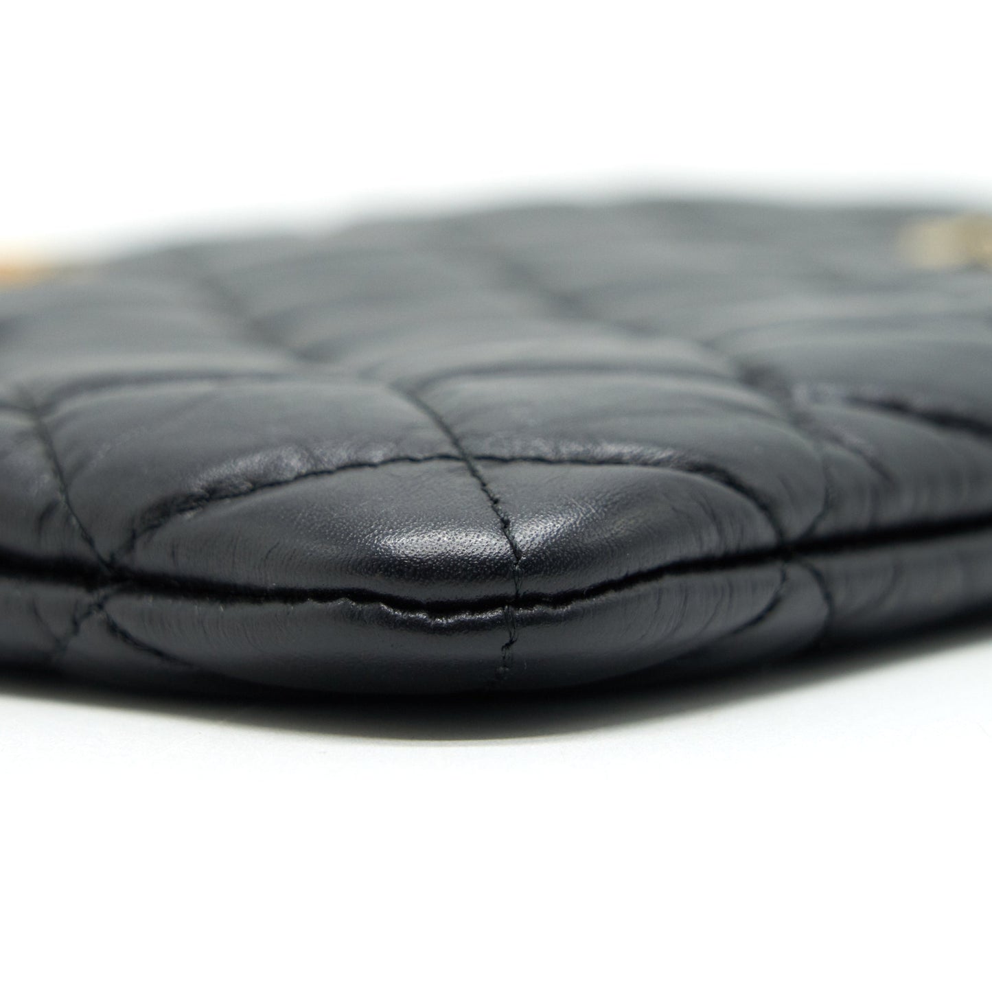 Chanel 2.55 Charm GHW Black Leather Key Chain
