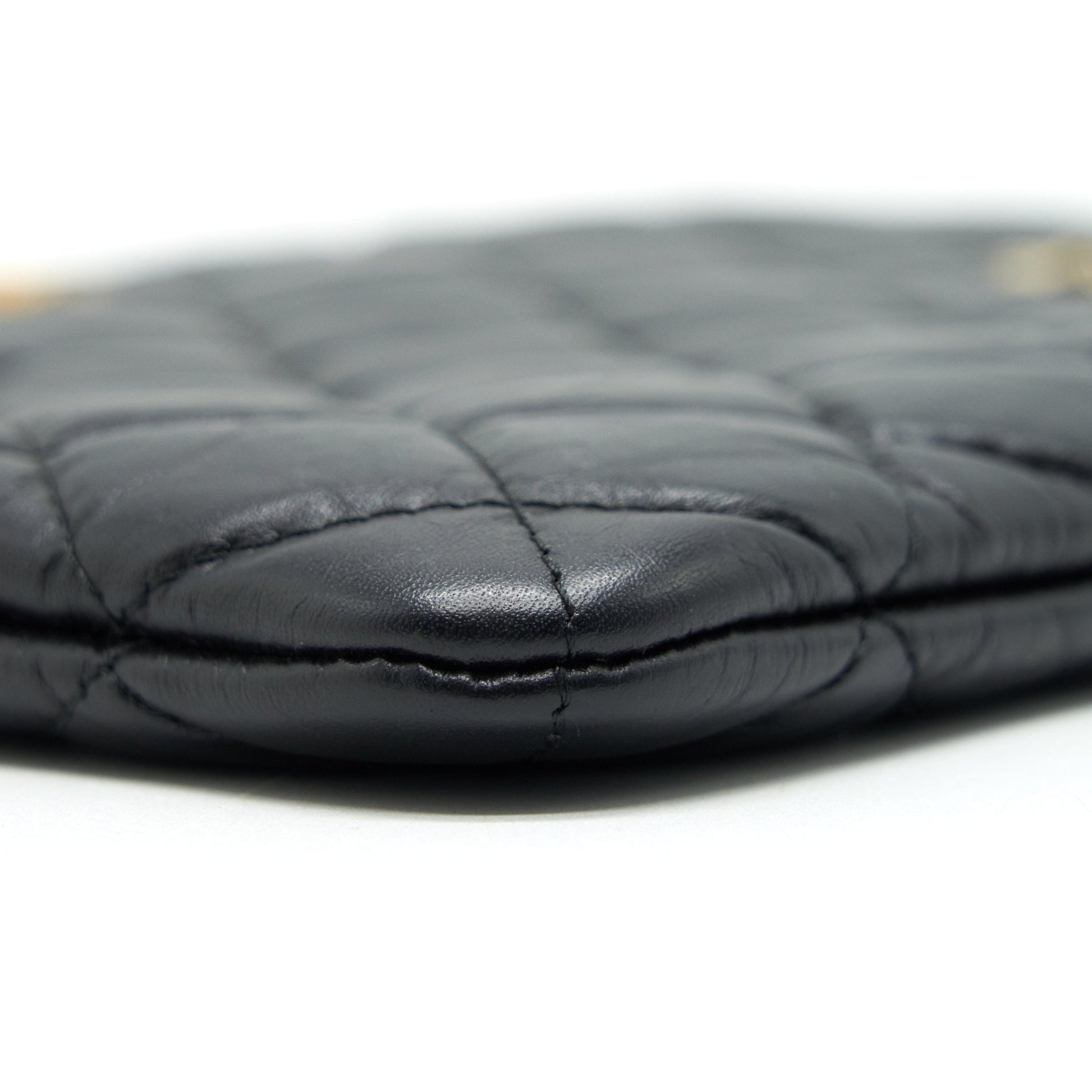 Chanel 2.55 Charm GHW Black Leather Key Chain