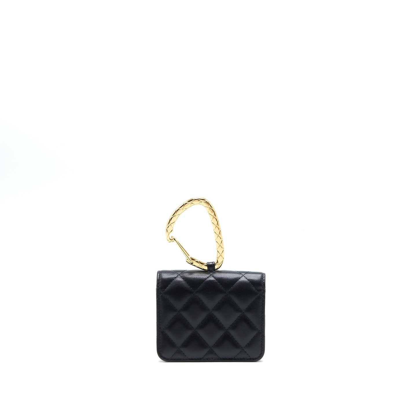 Chanel Jewel Hook Cardholder Lambskin GHW Black Wallet Case