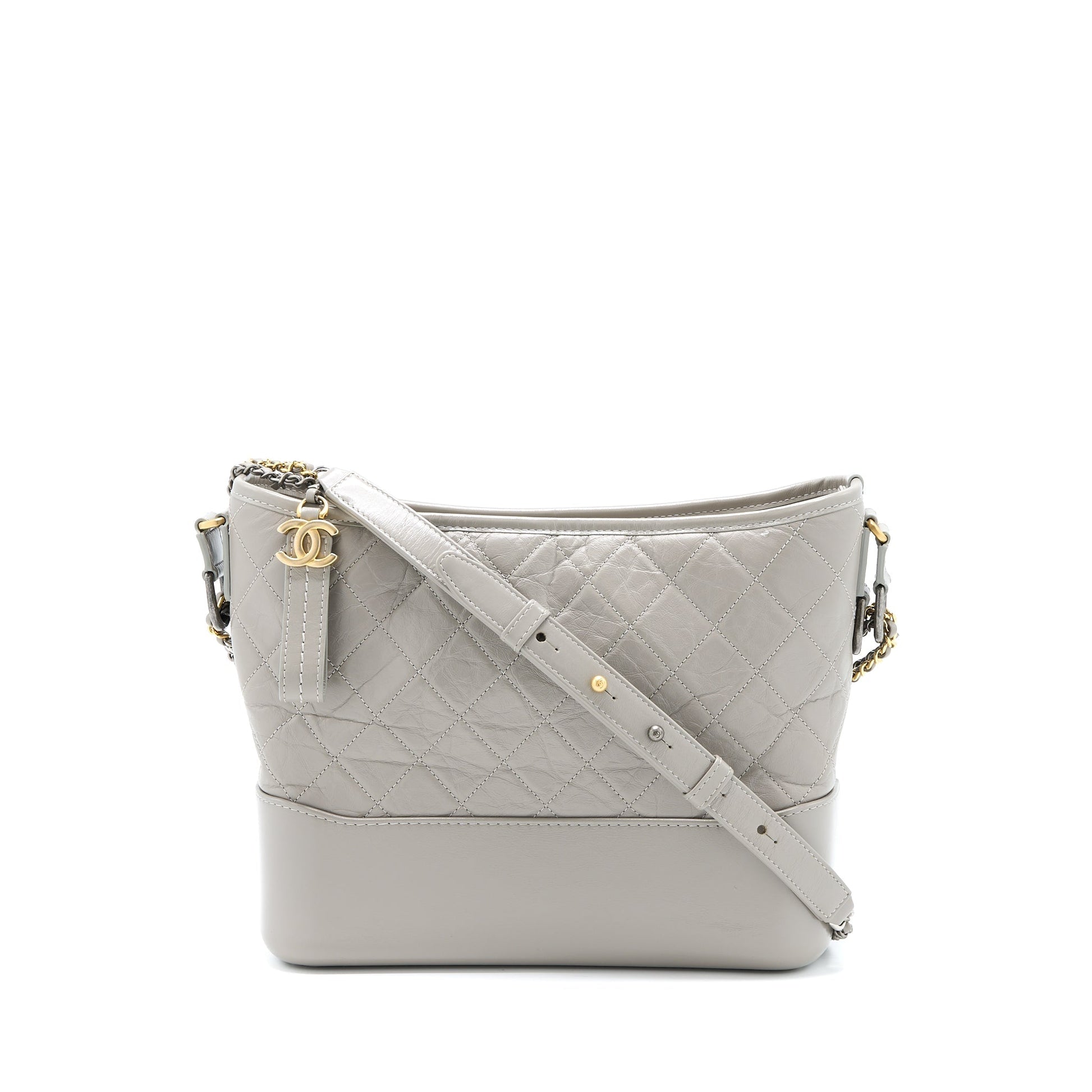 Chanel Gabrielle Hobo Aged Calfskin Light Multicoloured Grey Shoulder Bag