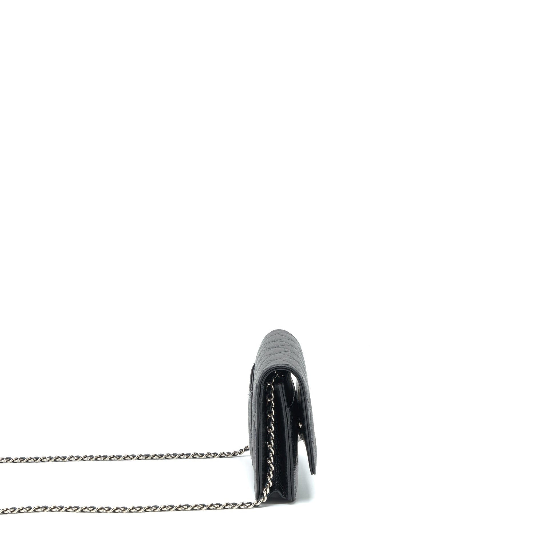 Chanel Classic On Caviar SHW Microchip Black Wallet Case Microchip 4