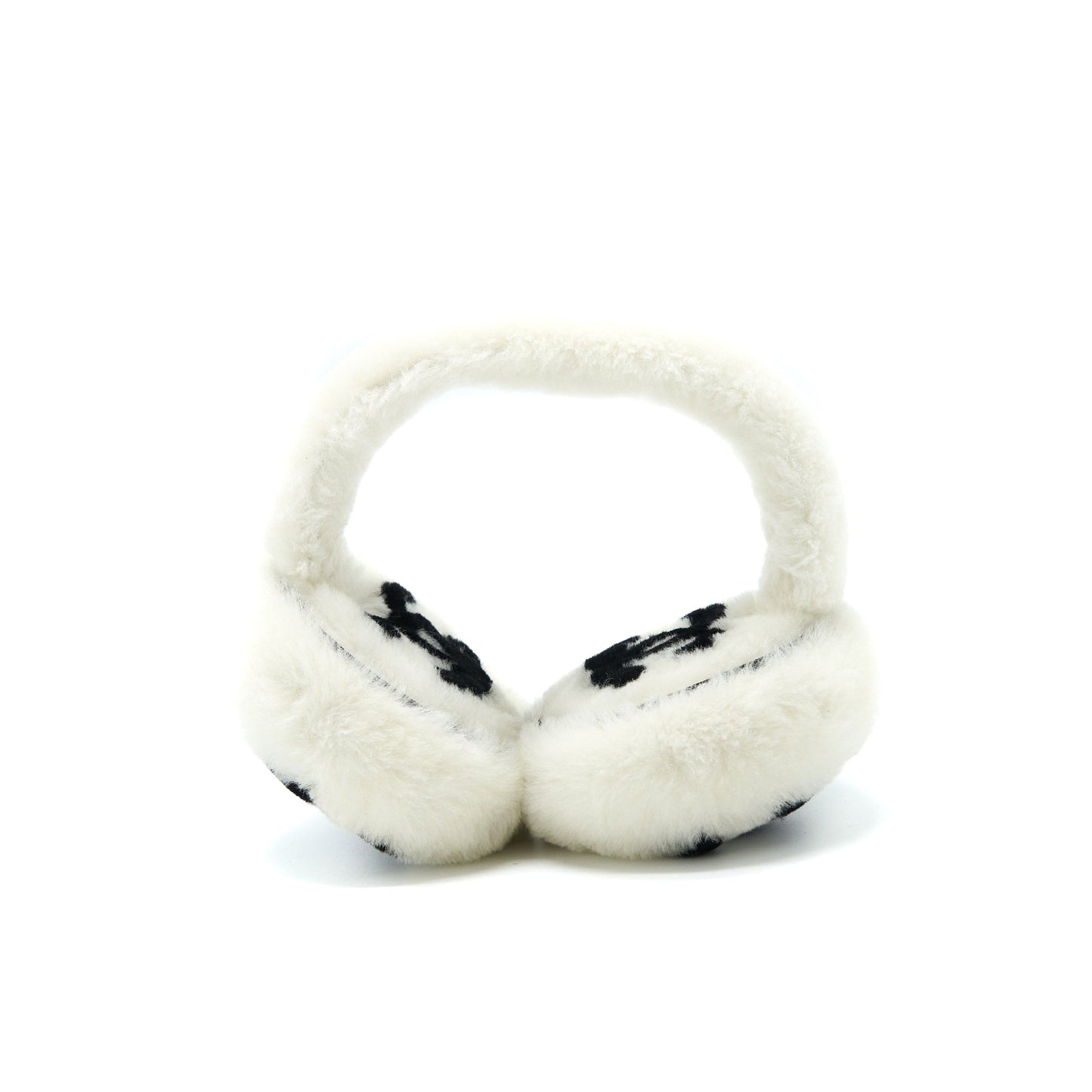 Chanel 22P Shearling CC Logo Earmuffs Black White Handbag White Black