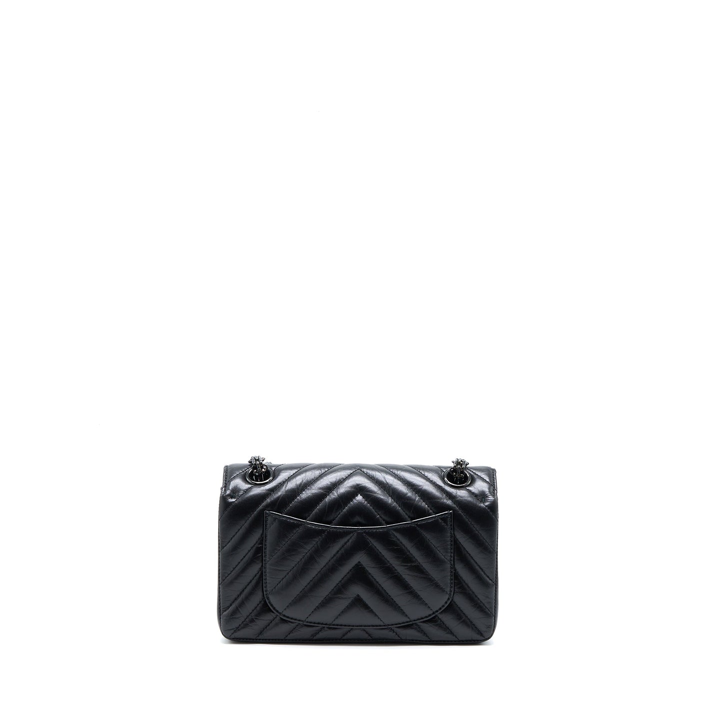 Chanel Reissue 2.55 Flap Chevron Aged Calfskin Black Shoulder Bag