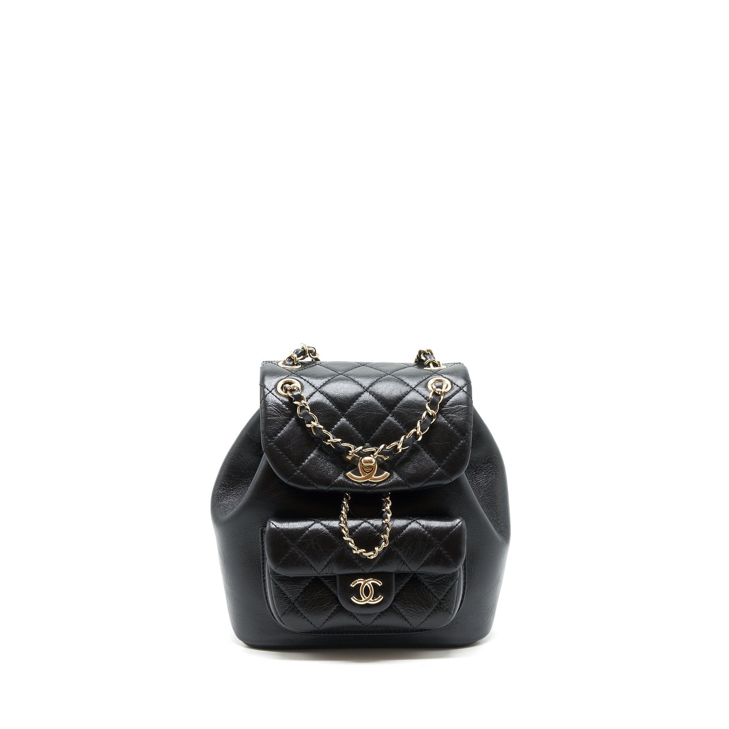 Chanel 22C Duma backpack calfskin LGHW Microchip Black