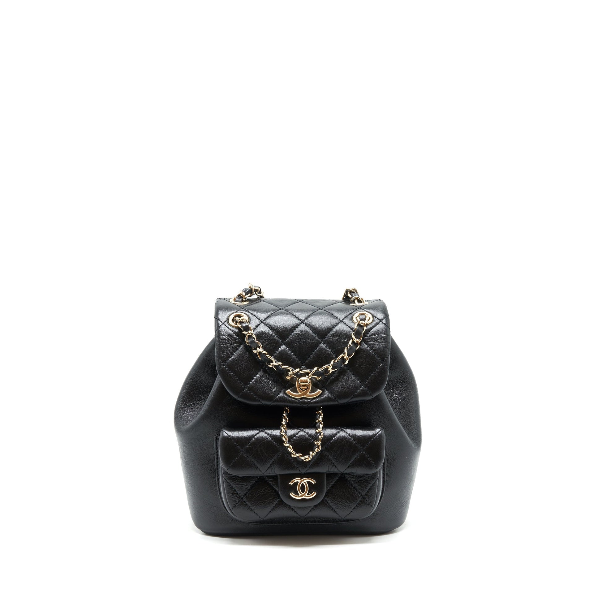 Chanel 22C Duma backpack calfskin LGHW Microchip Black