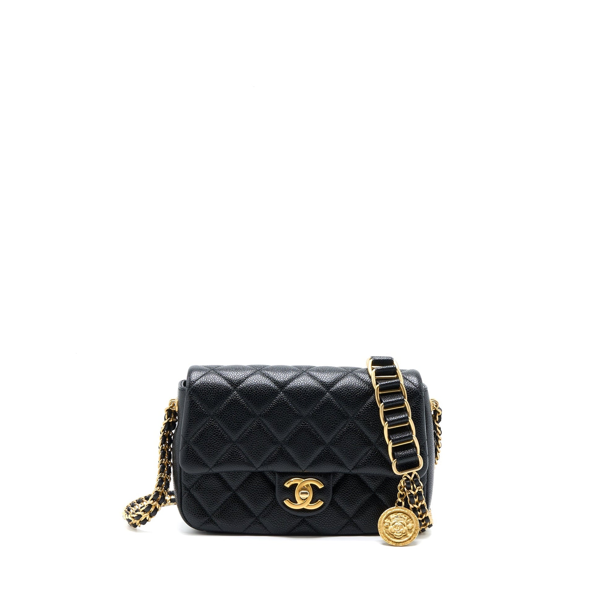 Chanel Quilted Flap Double Caviar Brushed GHW Black Shoulder Bag