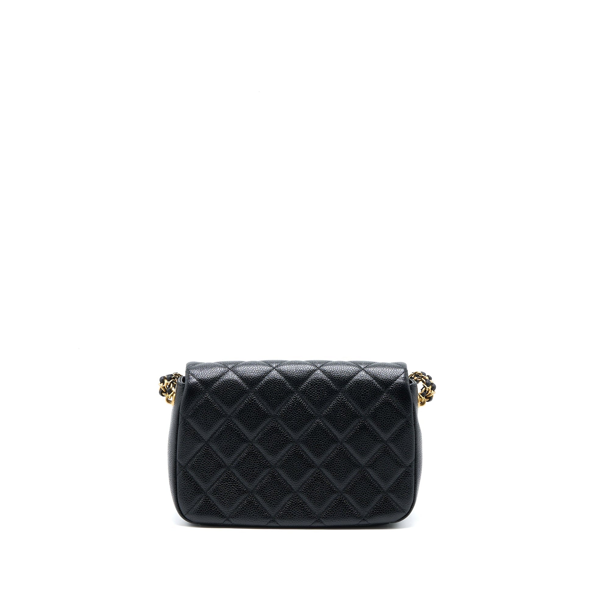 Chanel Quilted Flap Double Caviar Brushed GHW Black Shoulder Bag