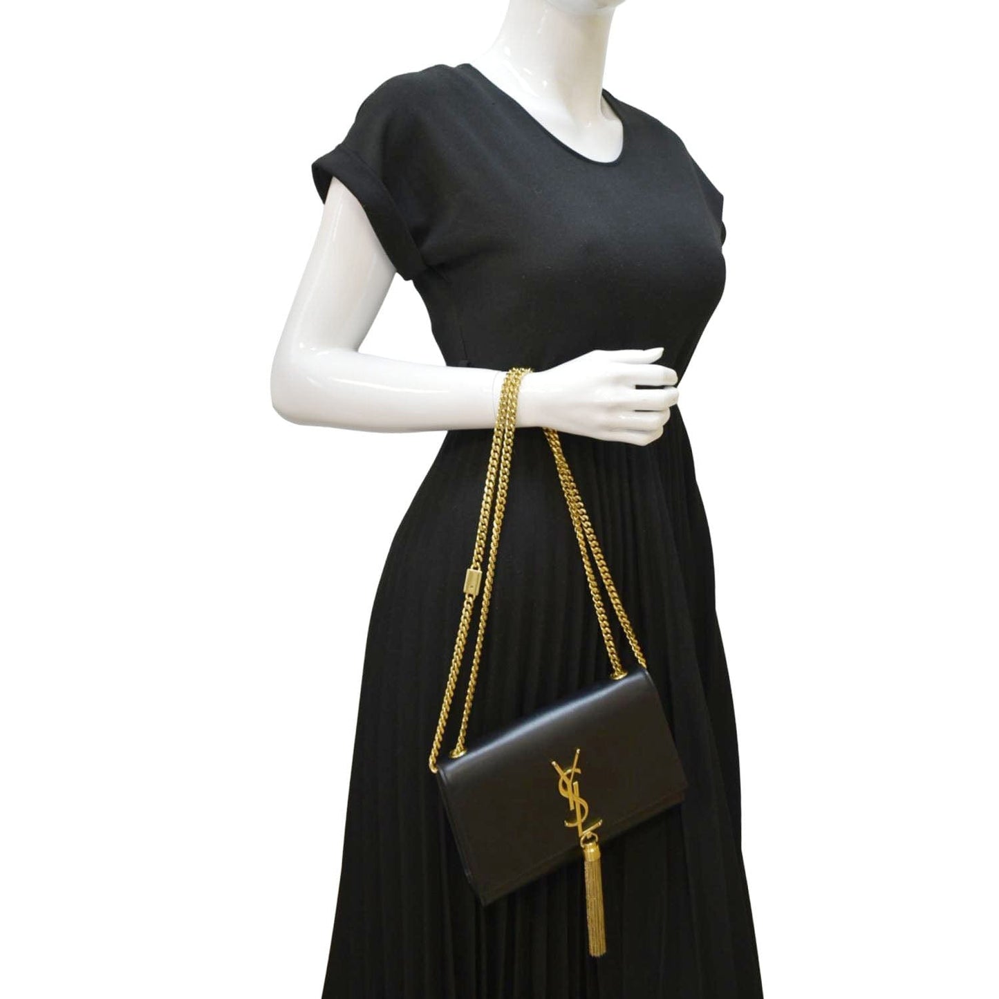 YSL Saint Laurent Saint Kate Tassel Crossbody Bag Leather Black