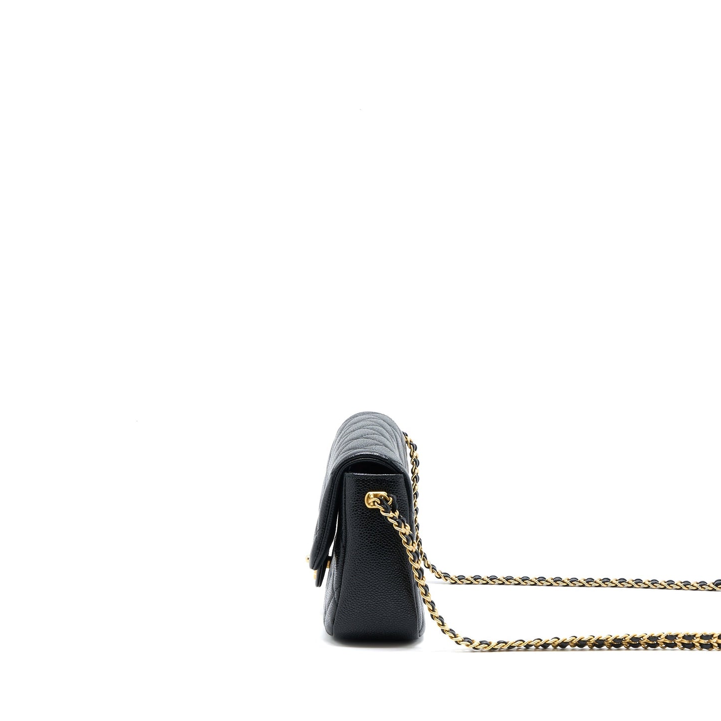 Chanel Quilted Flap Double Caviar Brushed GHW Black Shoulder Bag