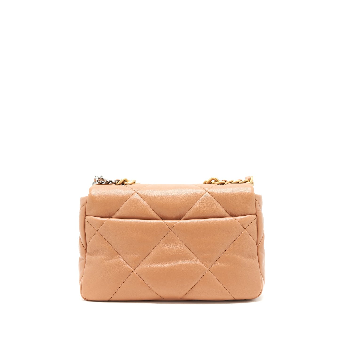Chanel 21K 19 Flap Lambskin Caramel GHW Small Shoulder Bag