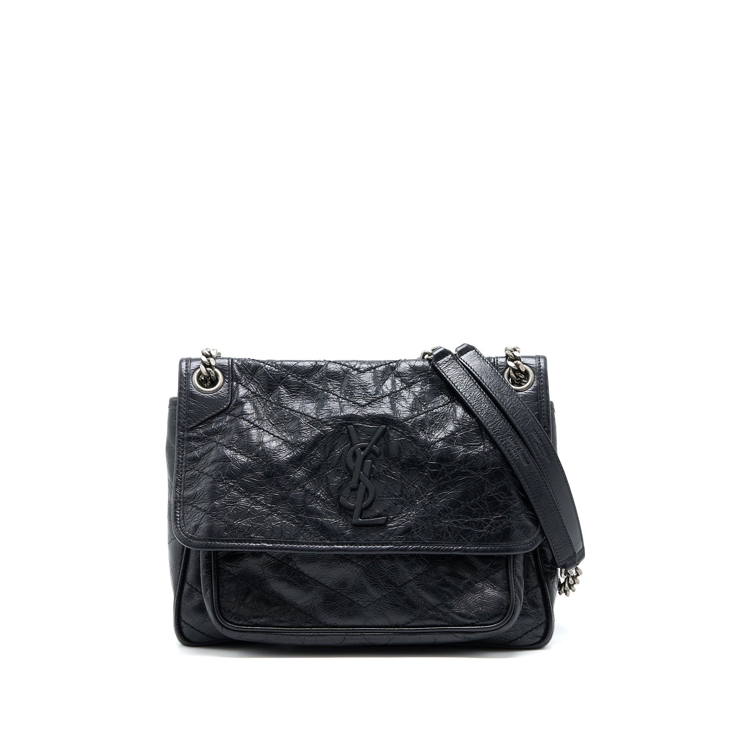 YSL Saint Laurent Niki Purse Calfskin Black Medium Travel Bag Black Shw 1