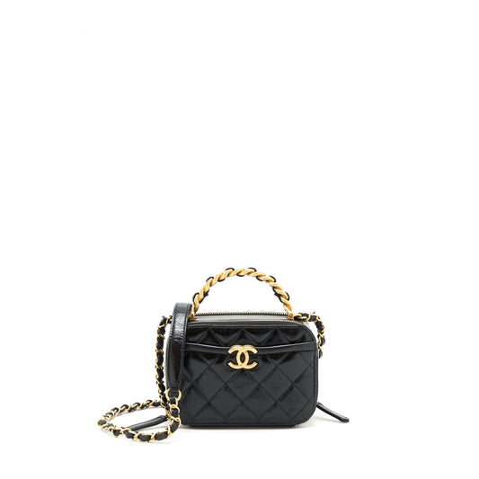 Chanel Vanity Handle Calfskin GHW Black Crossbody Bag