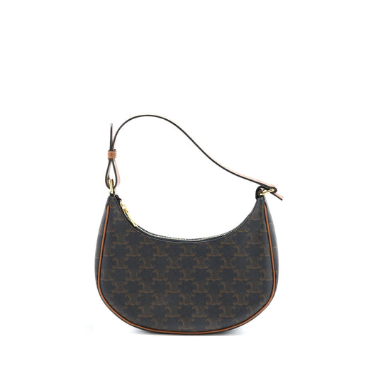 Celine Ava Purse In Triomphe And Calfskin Handbag Canvas Tan Travel Bag