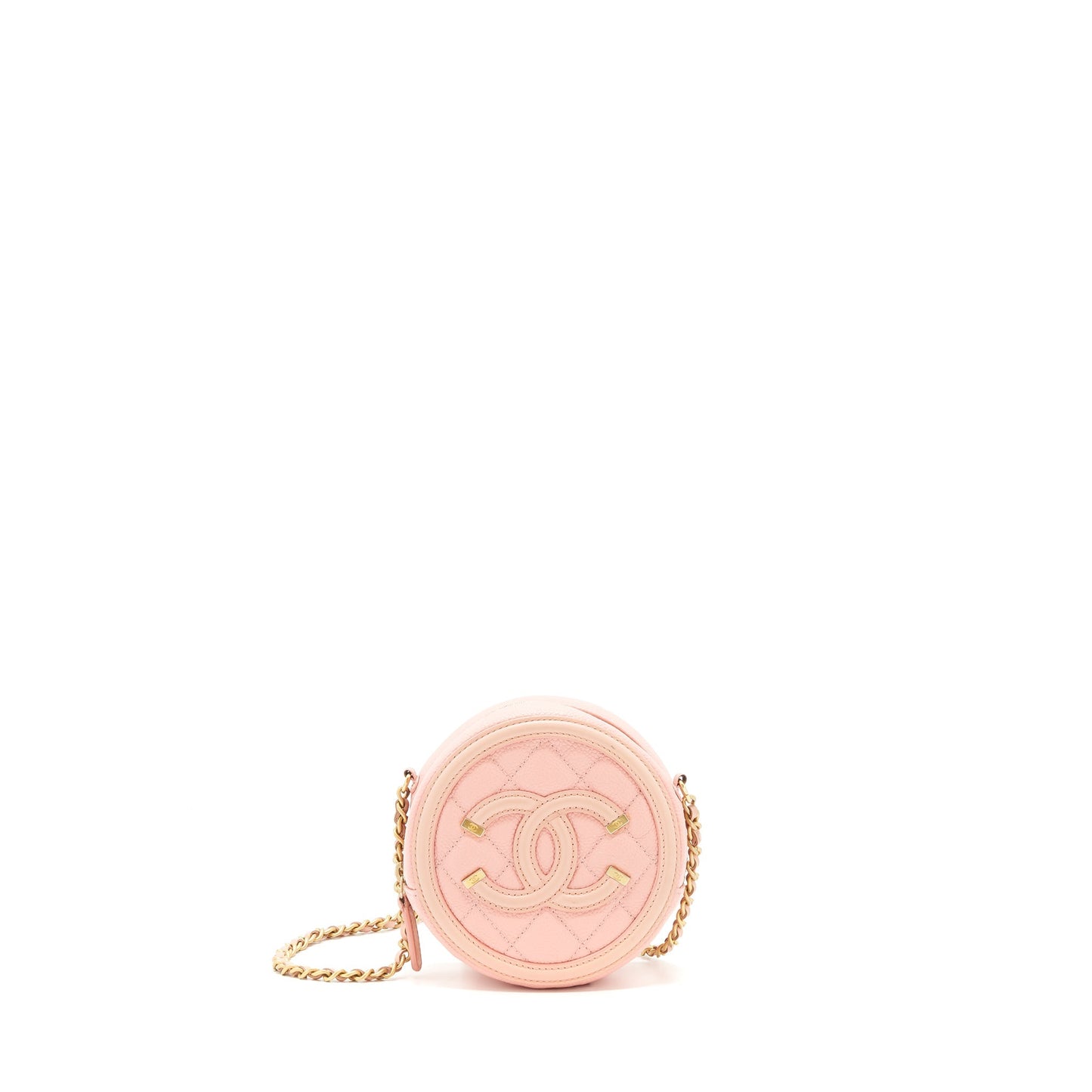 Chanel Round Vanity caviar GHW Pink Mini Bag