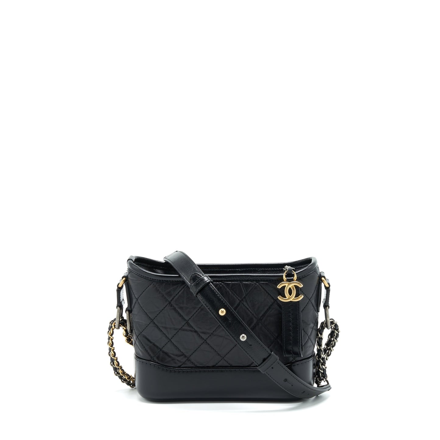 Chanel Gabrielle Hobo Calfskin Hardware Multicolour Black Small Shoulder Bag