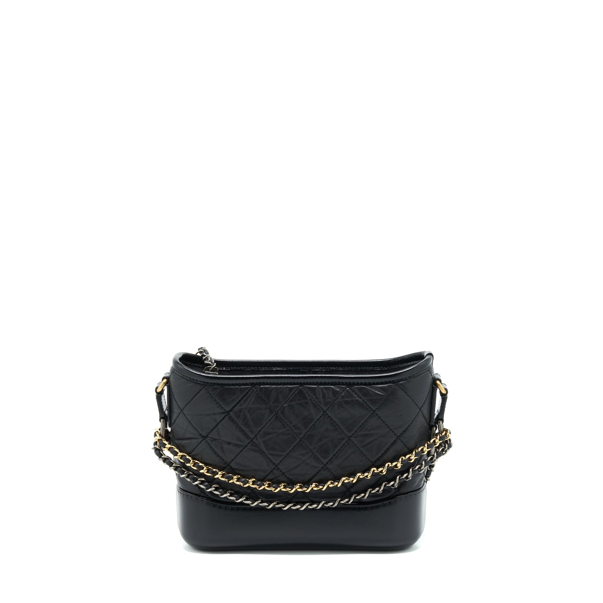 Chanel Gabrielle Hobo Calfskin Hardware Multicolour Black Small Shoulder Bag
