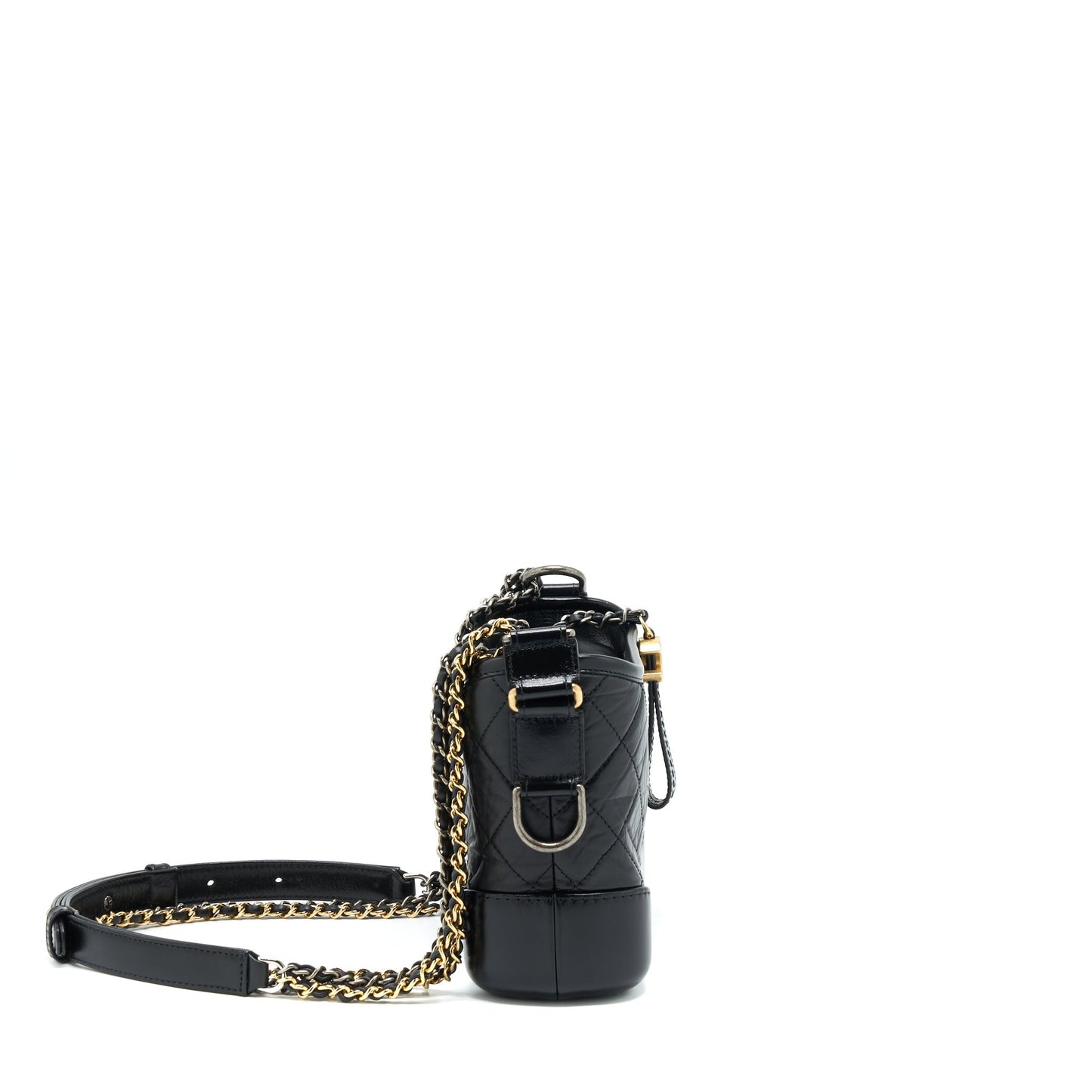 Chanel Gabrielle Hobo Calfskin Hardware Multicolour Black Small Shoulder Bag