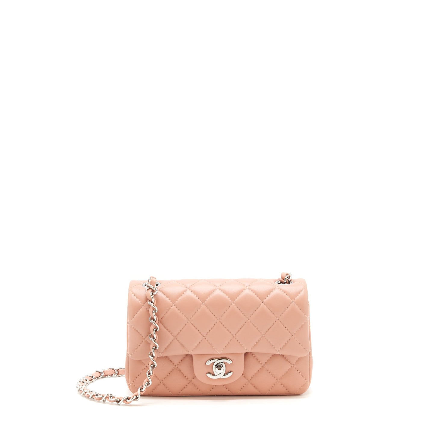 Chanel rectangular Flap Lambskin SHW Pink Shoulder Bag