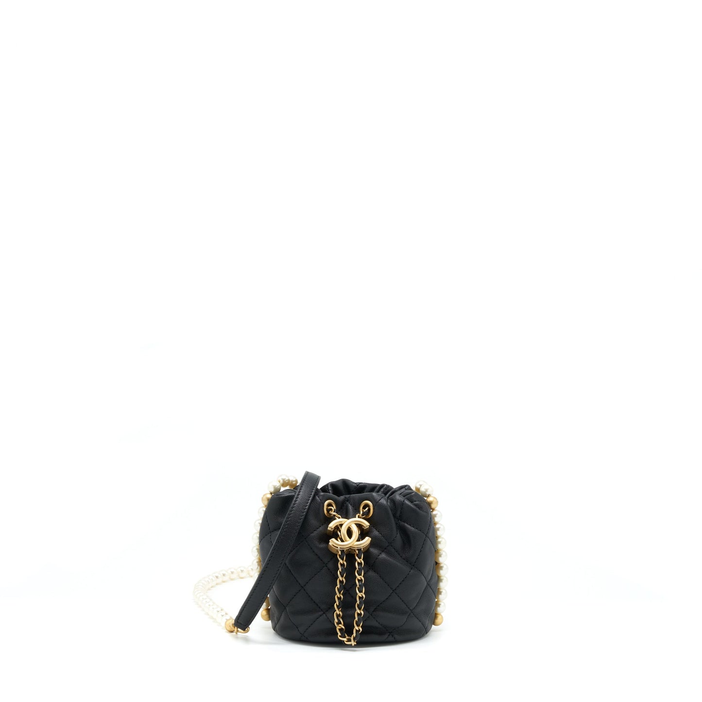Chanel Bucket Pearl Lambskin GHW Black Bucket Bag