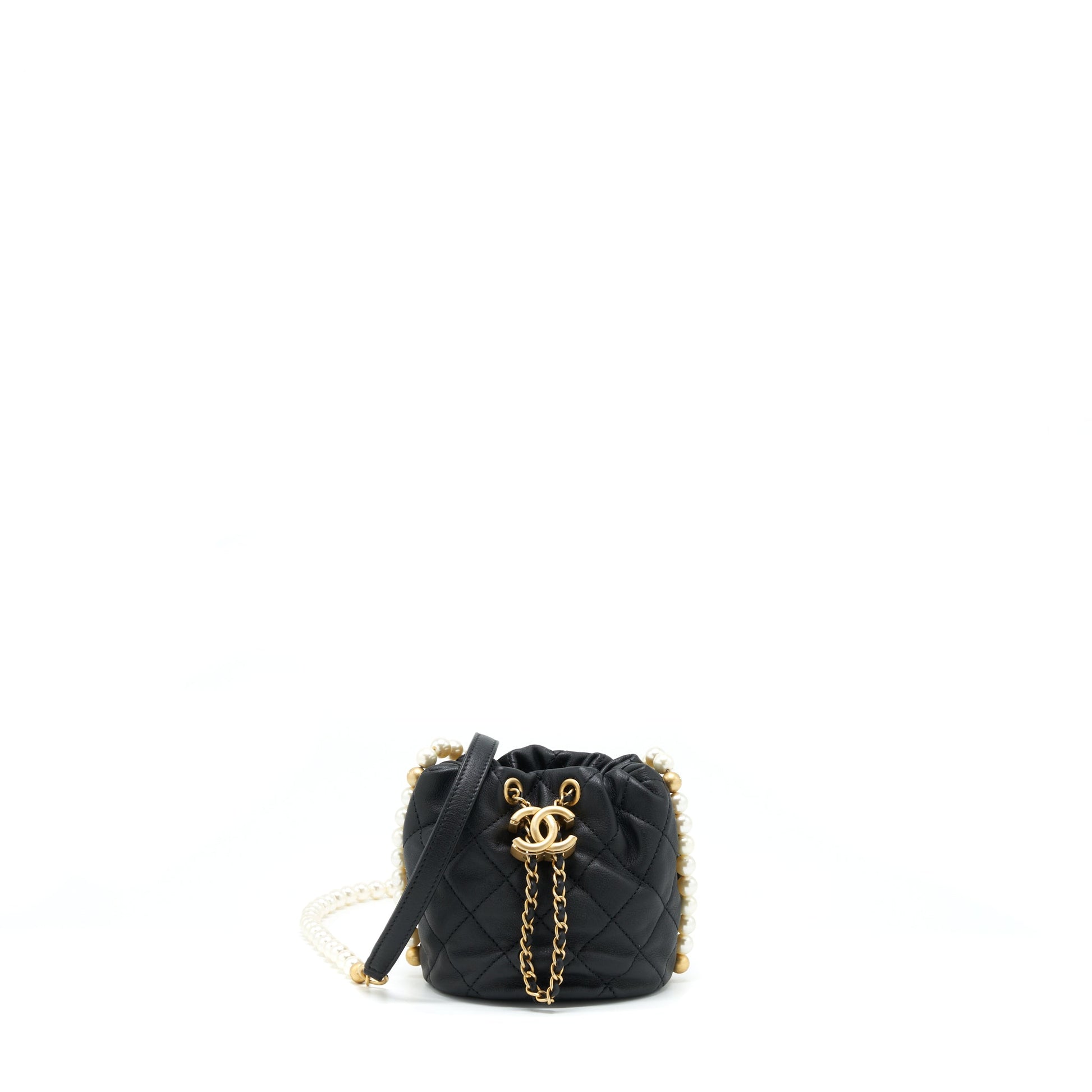 Chanel Bucket Pearl Lambskin GHW Black Bucket Bag
