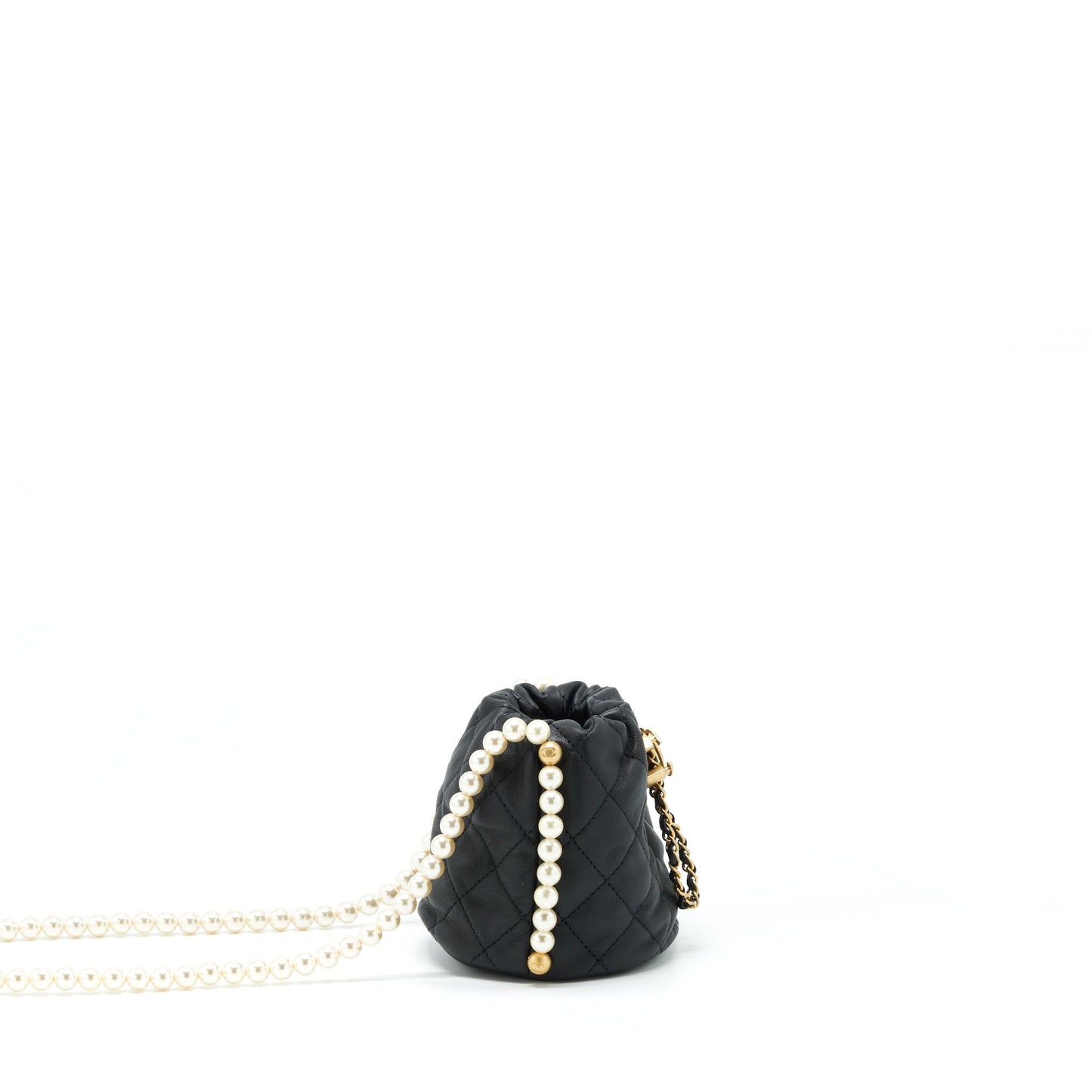 Chanel Bucket Pearl Lambskin GHW Black Bucket Bag