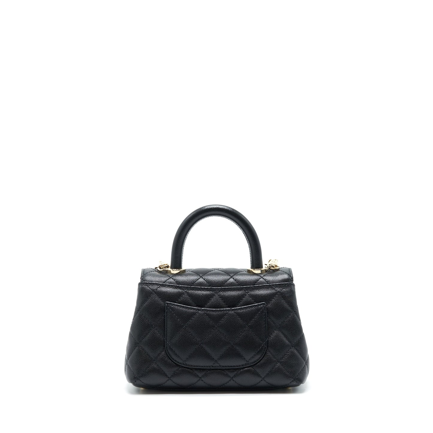Chanel Coco Handle 20cm Caviar LGHW Microchip Black Mini Bag
