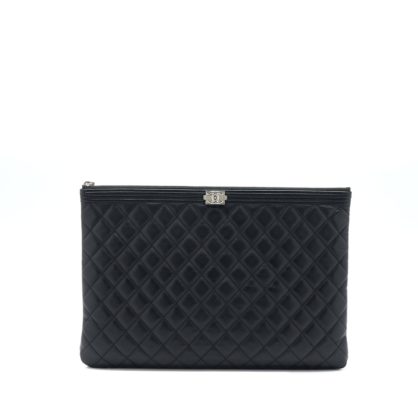 Chanel Boy Lambskin SHW Black Clutch Bag