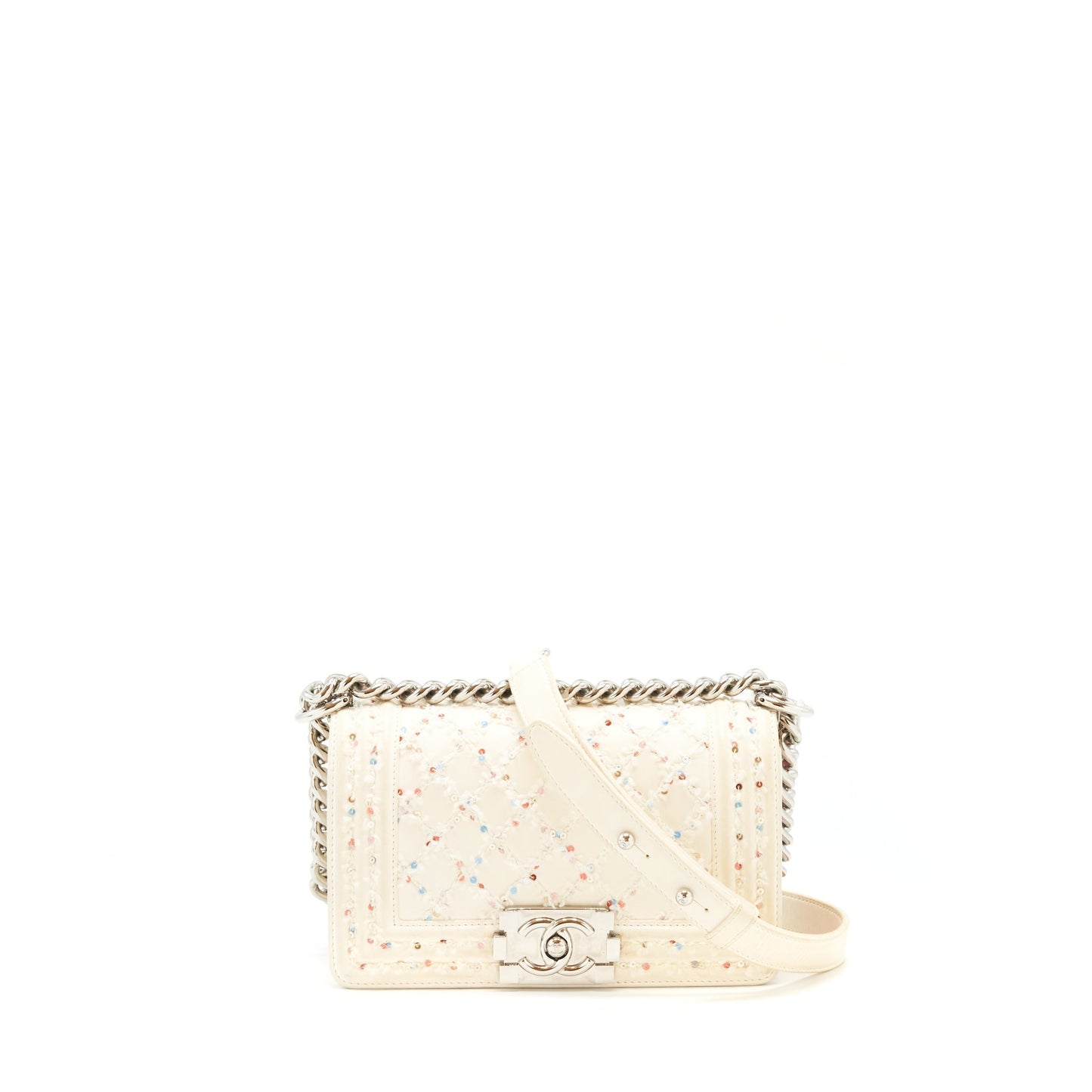 Chanel boy limited SHW White Small Handbag
