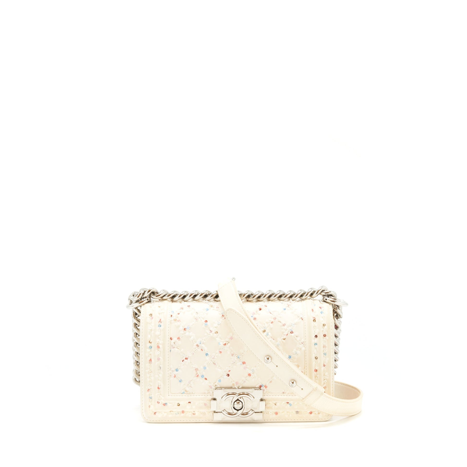 Chanel boy limited SHW White Small Handbag