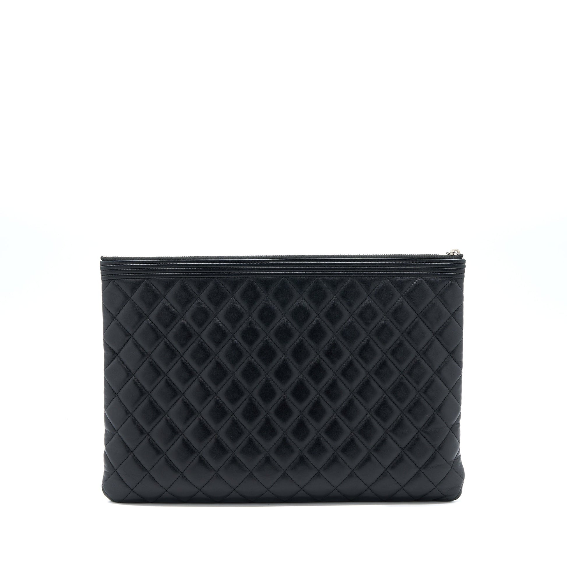 Chanel Boy Lambskin SHW Black Clutch Bag