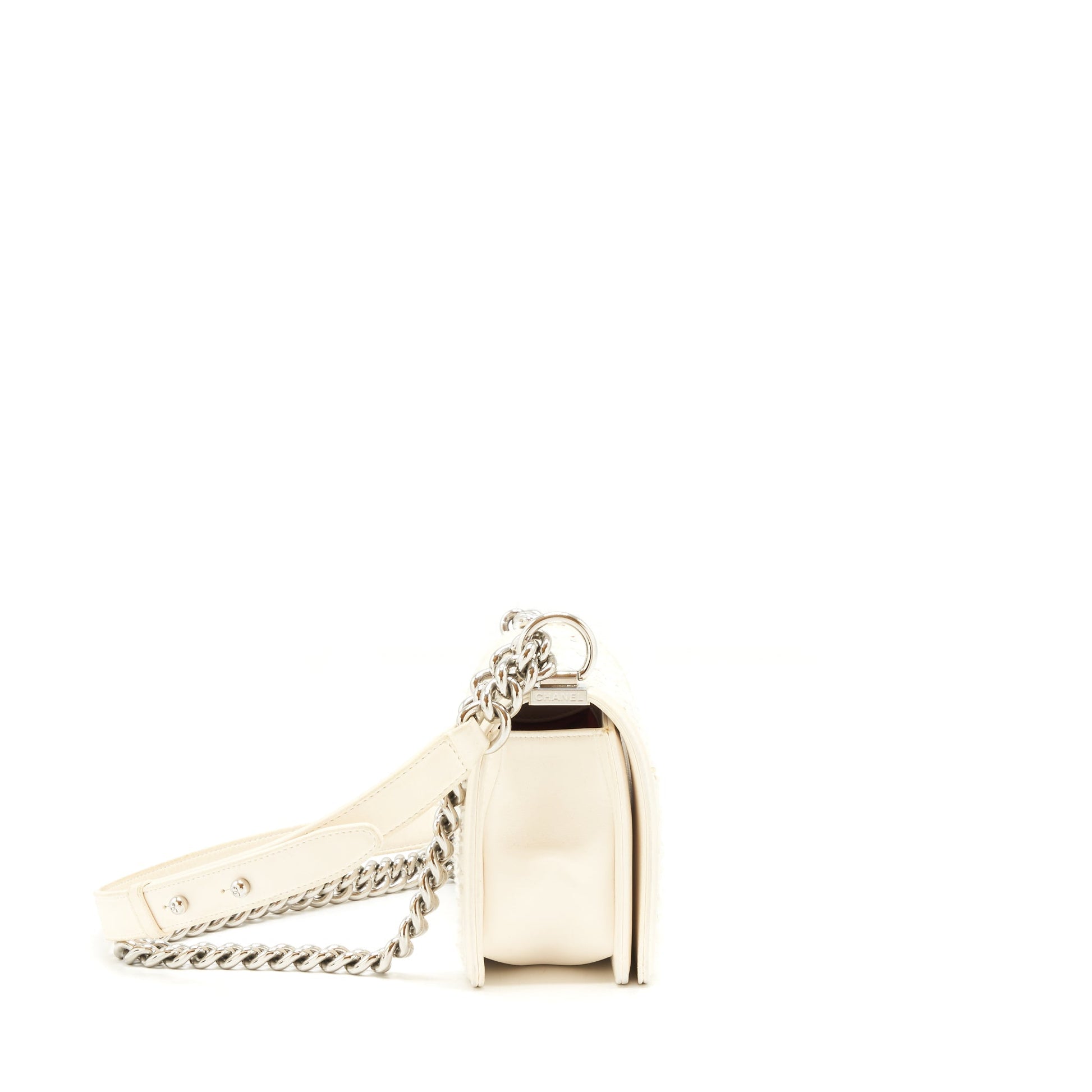 Chanel boy limited SHW White Small Handbag
