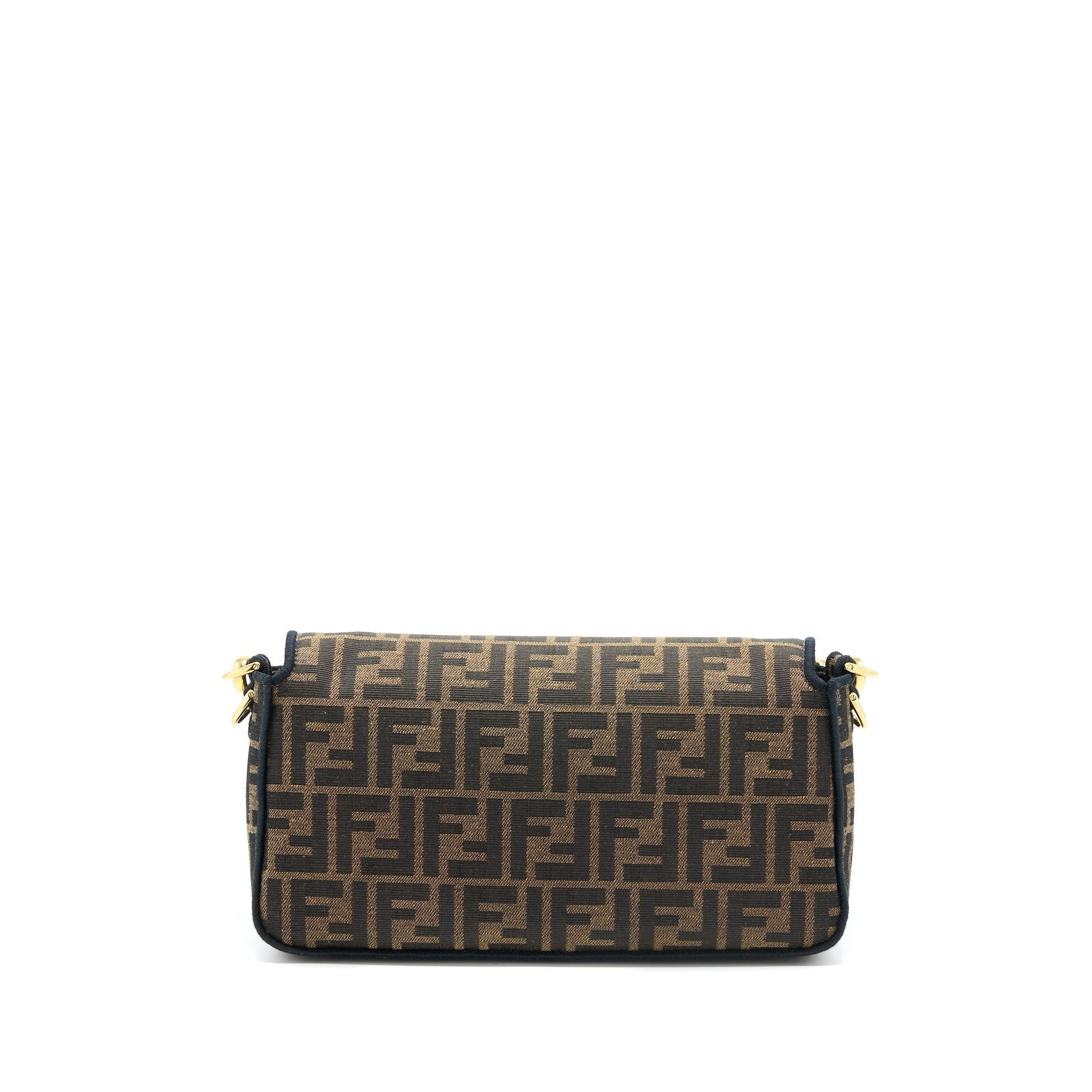 Fendi Baguette Purse Jacquard Fabric Brown Shoulder Bag