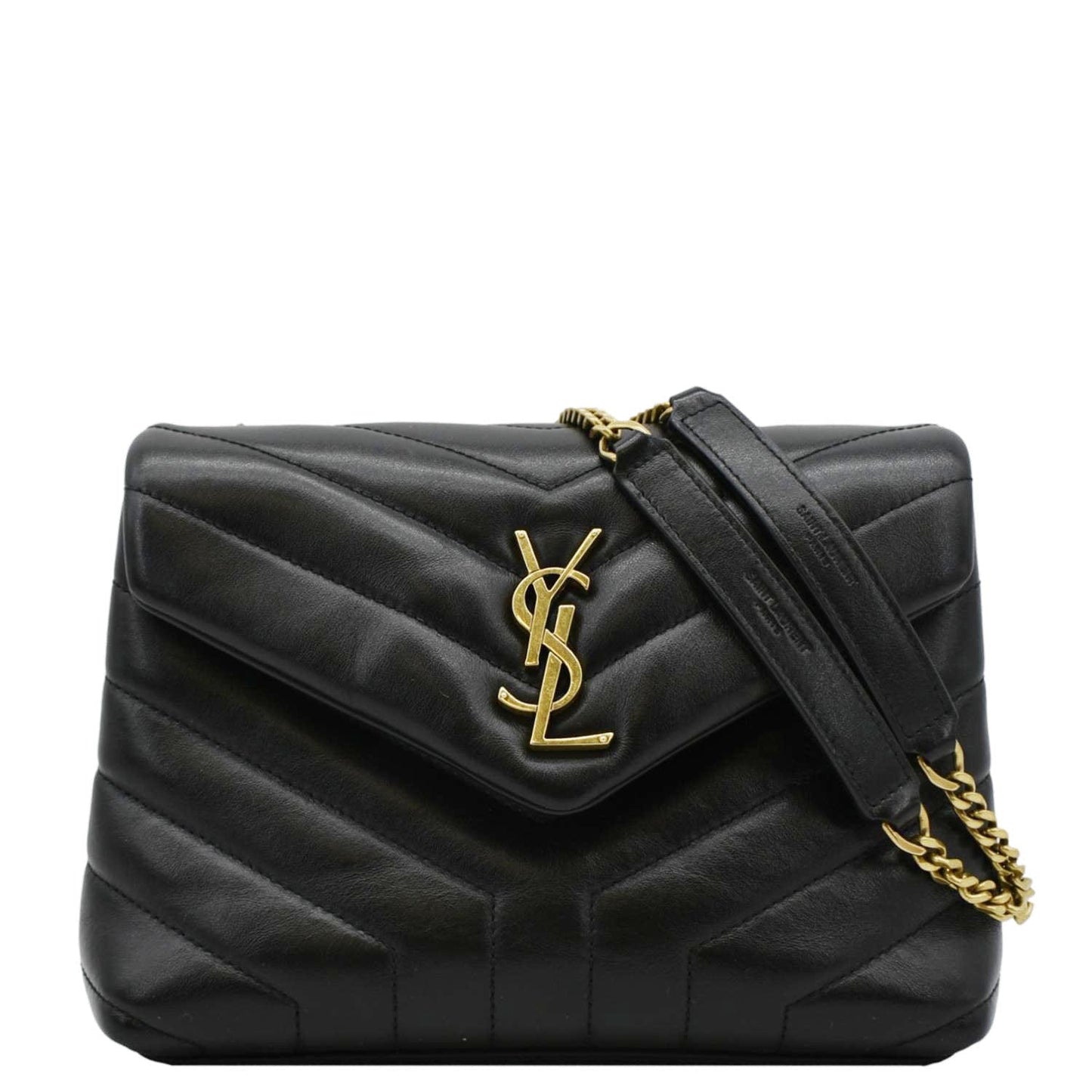 YSL Saint Laurent Yves Loulou Crossbody Bag Leather Matelasse Black Toy Loulou 3