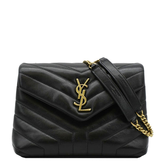 YSL Saint Laurent Yves Loulou Crossbody Bag Leather Matelasse Black Toy Loulou 3