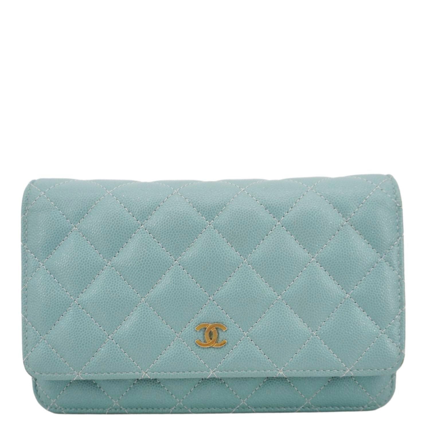 Chanel Wallet On Chain Quilted Caviar Leather Crossbody Bag Sea Green