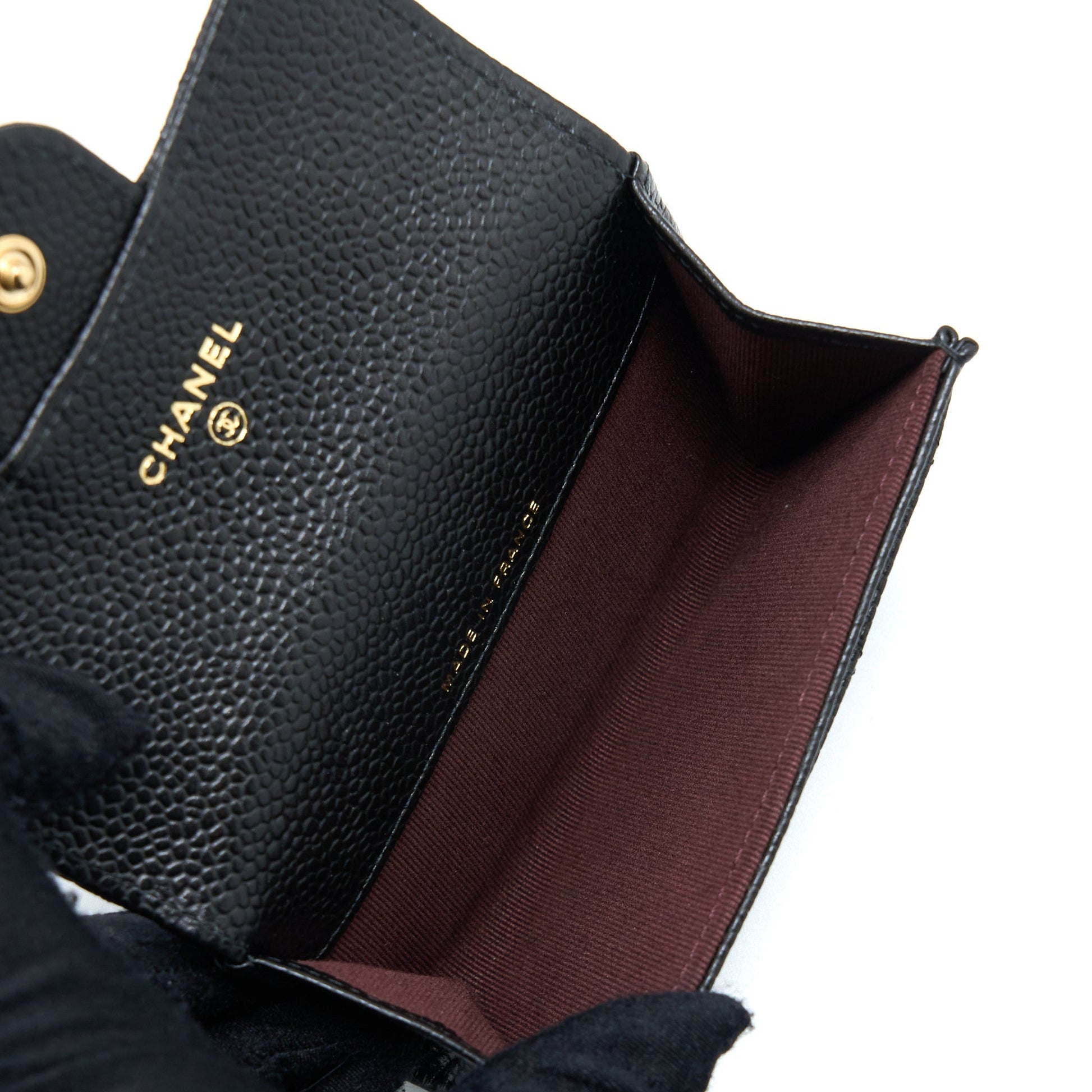 Chanel Classic Flap Cardholder Caviar GHW Black Wallet Case Ghw 1