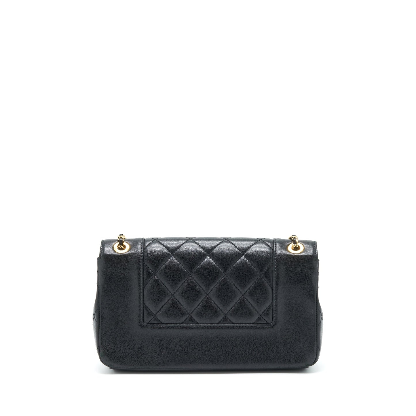 Chanel CC Logo Flap Lambskin GHW Black Shoulder Bag