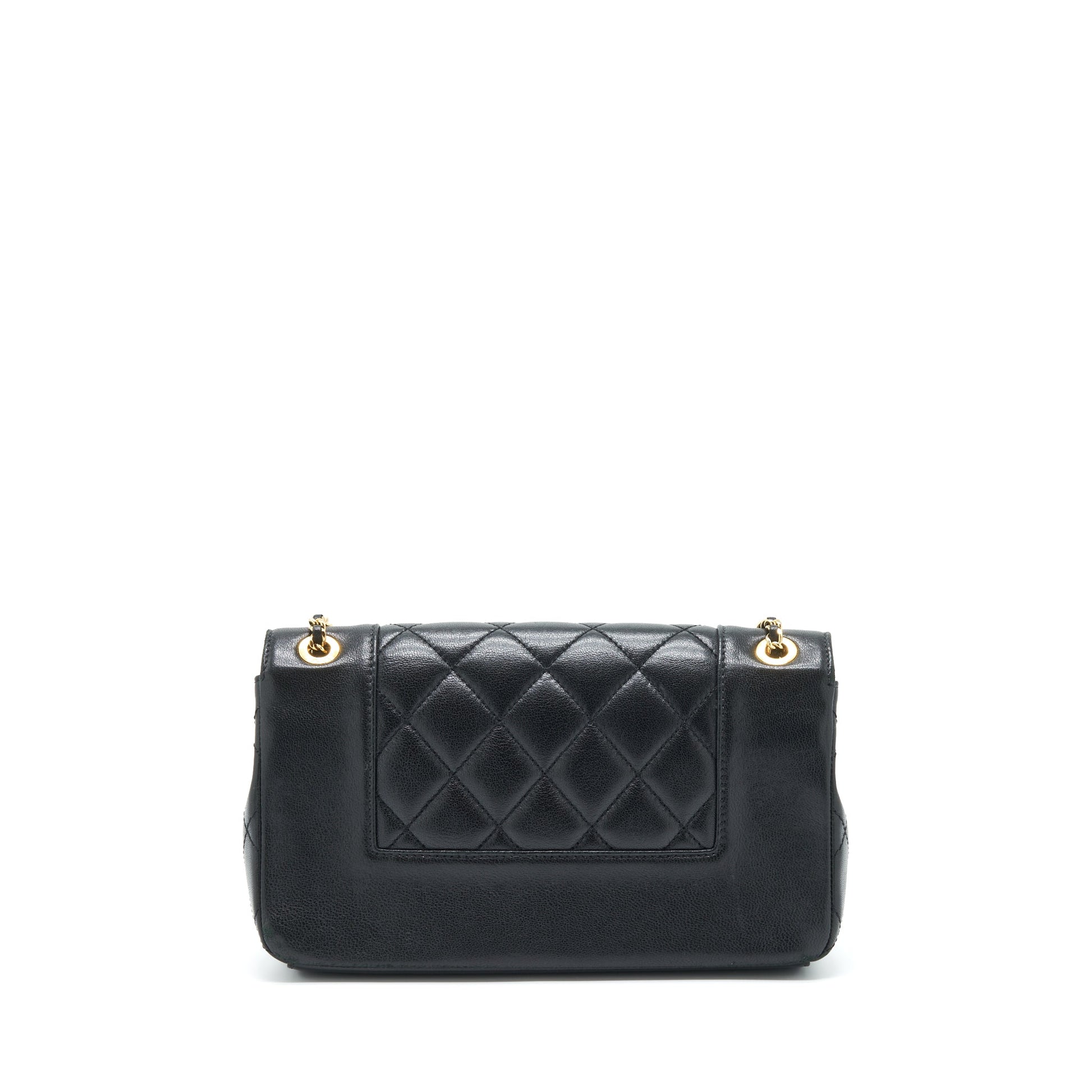 Chanel CC Logo Flap Lambskin GHW Black Shoulder Bag