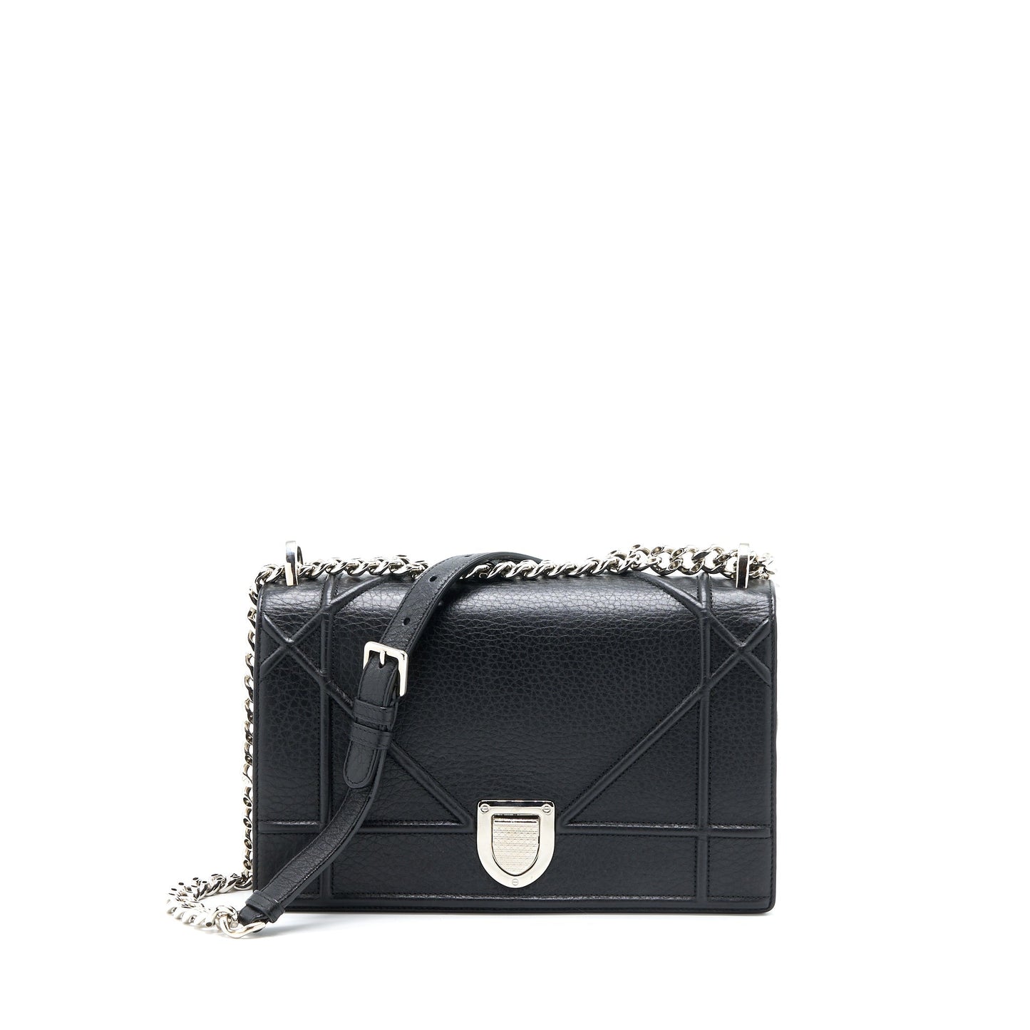 Dior ama Calfskin Handbag Black Medium Travel Bag
